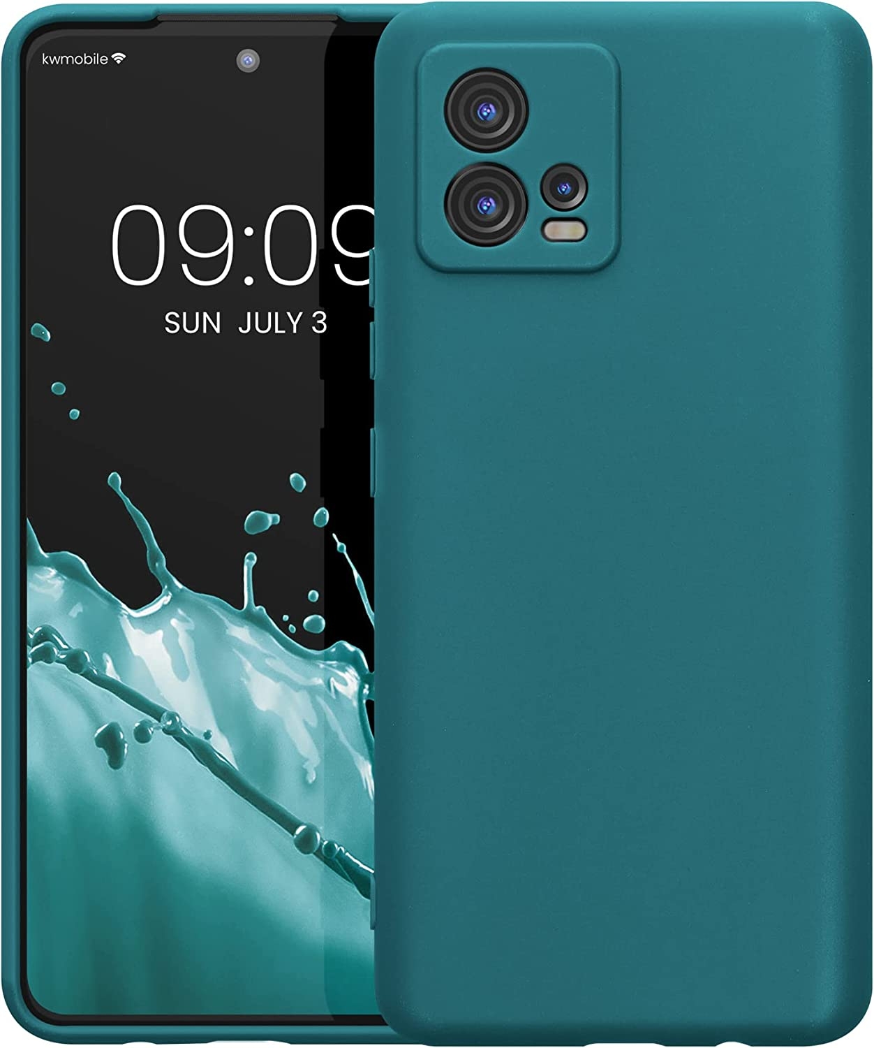 KWmobile Θήκη Σιλικόνης Motorola Moto G72 με Πλαίσιο Κάμερας - Teal Matte