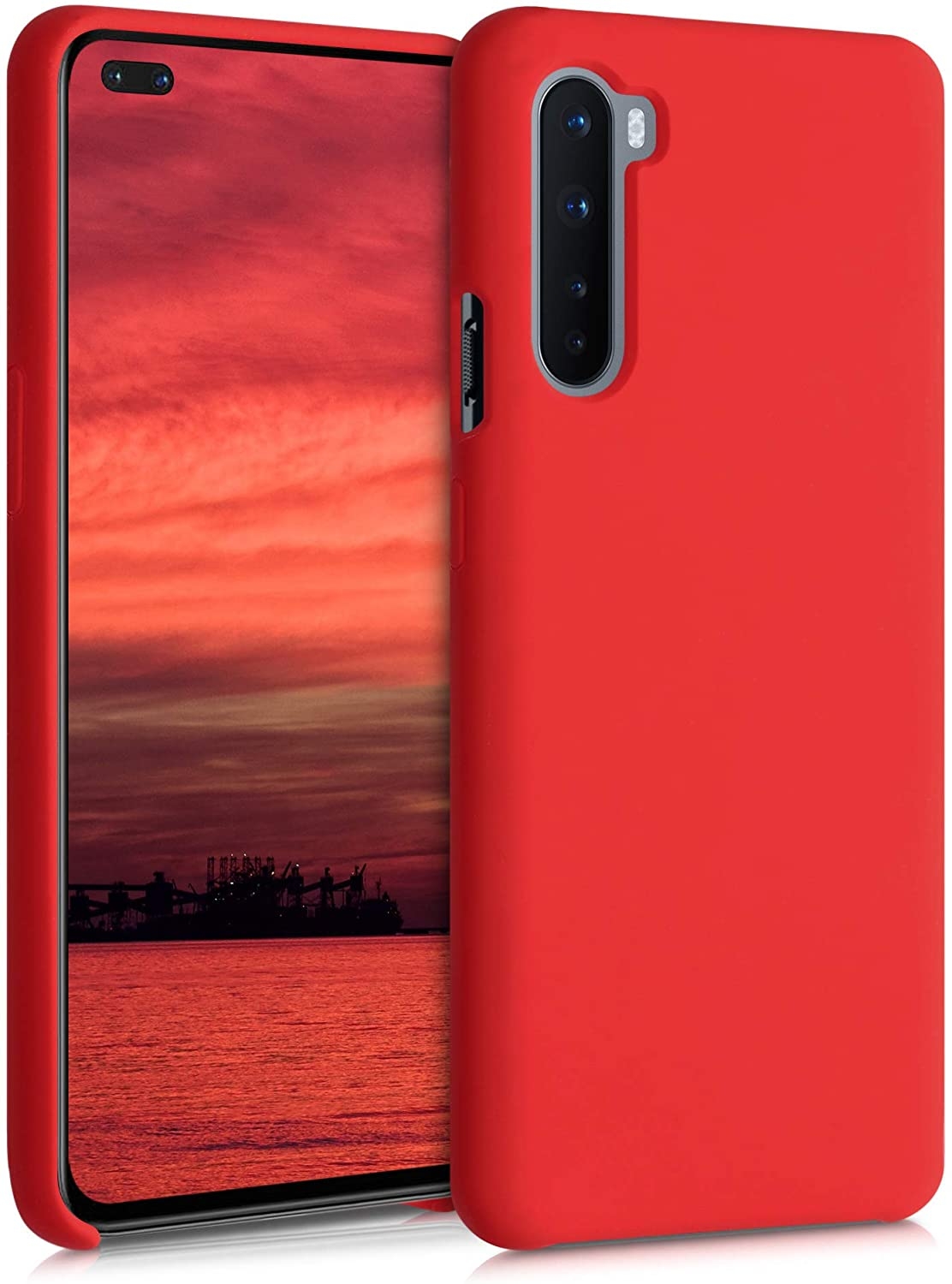 KWmobile Θήκη Σιλικόνης OnePlus Nord - Soft Flexible Rubber Cover - Red