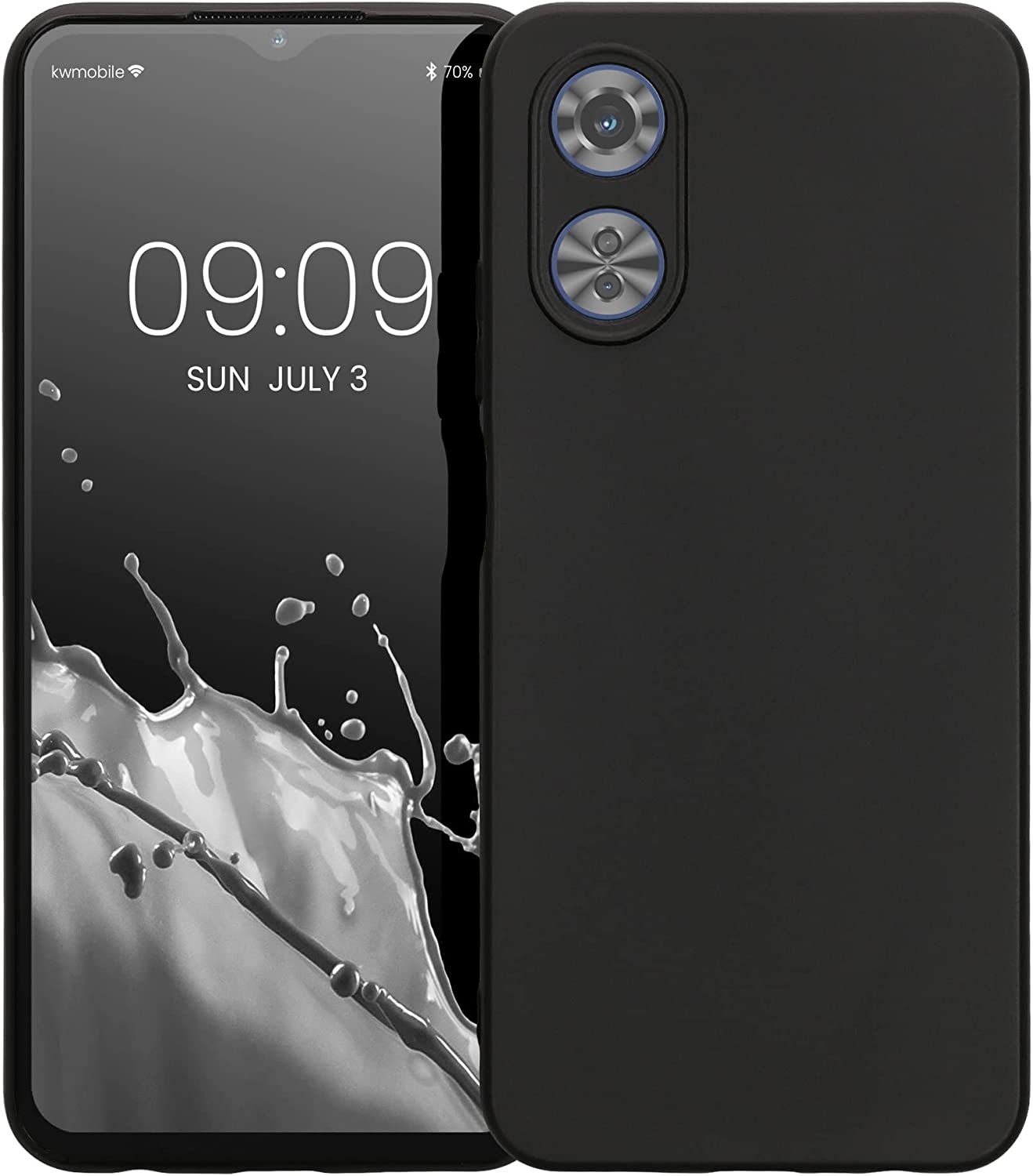 KWmobile Θήκη Σιλικόνης Oppo A17 με Πλαίσιο Κάμερας - Black Matte