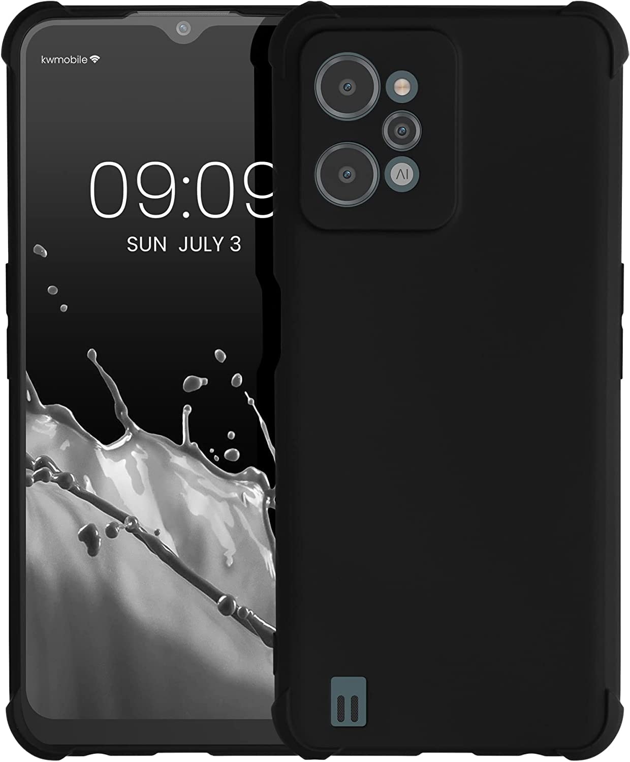 KWmobile Θήκη Σιλικόνης Realme C31 με Πλαίσιο Κάμερας και TPU Bumper - Black Matte