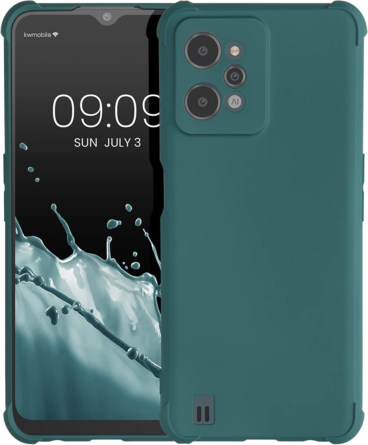 KWmobile Θήκη Σιλικόνης Realme C31 με Πλαίσιο Κάμερας και TPU Bumper - Teal Matte