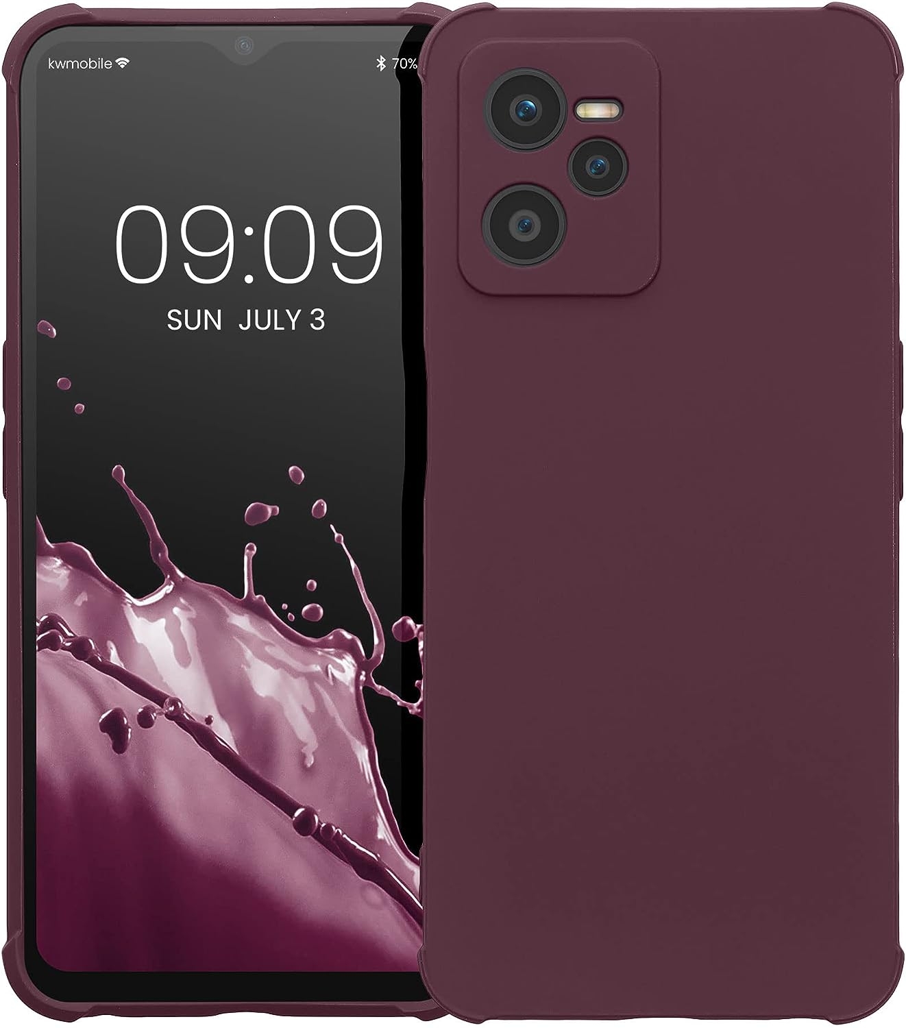 KWmobile Θήκη Σιλικόνης Realme C35 με Πλαίσιο Κάμερας και TPU Bumper - Bordeaux Violet