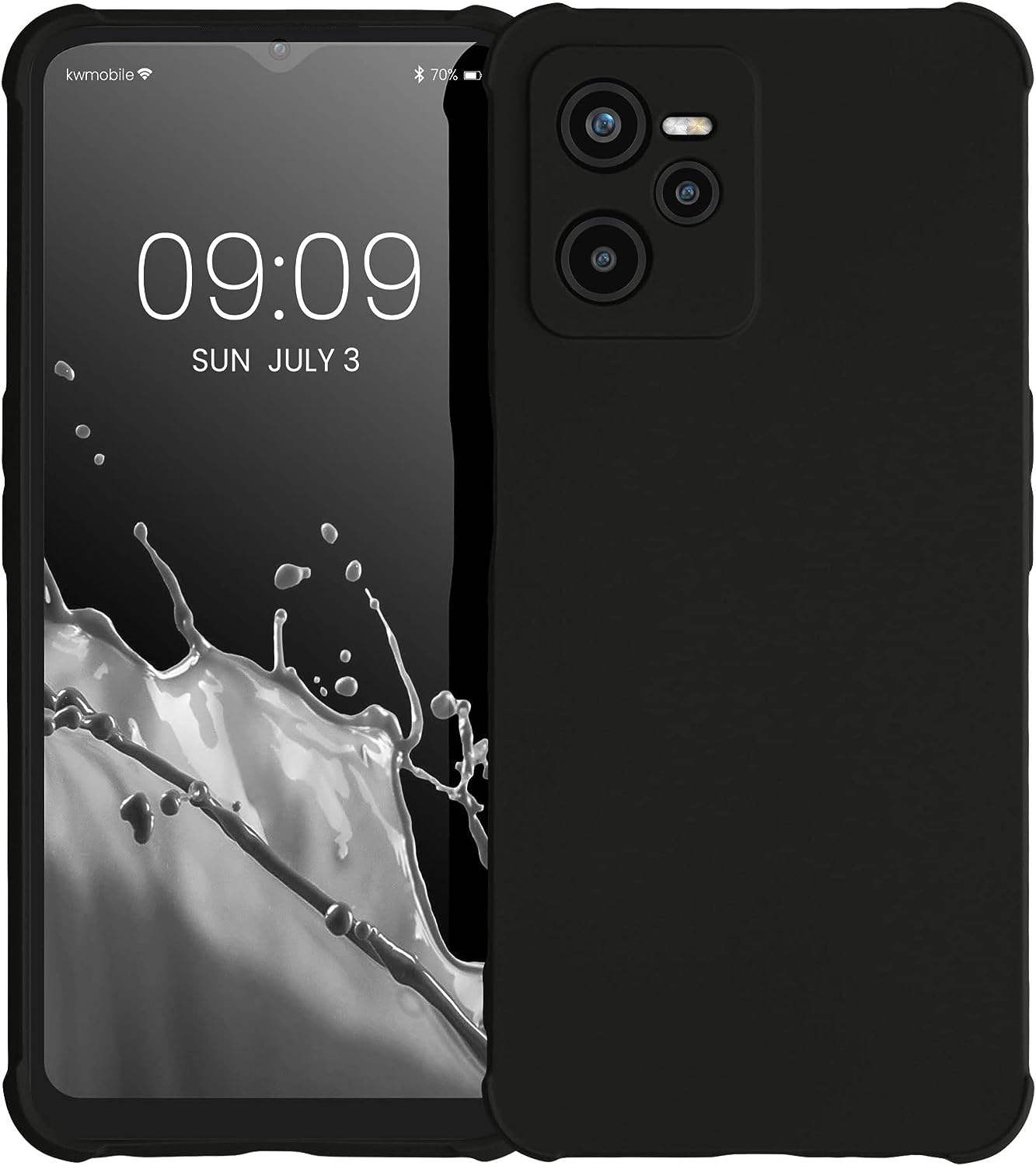 KWmobile Θήκη Σιλικόνης Realme Narzo 50A Prime με Πλαίσιο Κάμερας και TPU Bumper - Black Matte