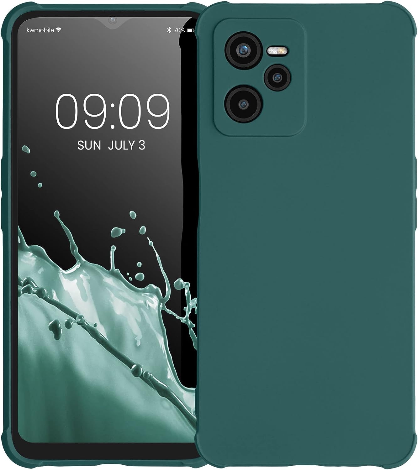 KWmobile Θήκη Σιλικόνης Realme Narzo 50A Prime με Πλαίσιο Κάμερας και TPU Bumper - Teal Matte