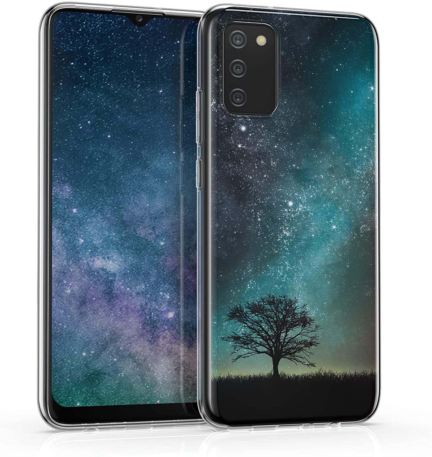 KWmobile Θήκη Σιλικόνης IMD Design - Samsung Galaxy A02s - Cosmic Nature / Blue / Grey / Black