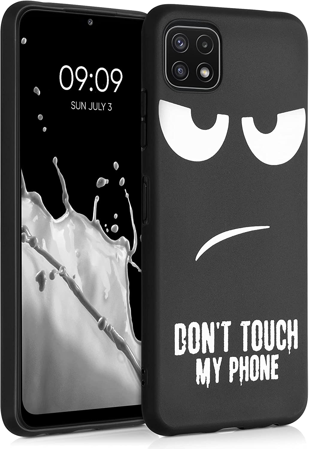 KWmobile Θήκη Σιλικόνης Samsung Galaxy A22 5G - Don't Touch My Phone / White / Black