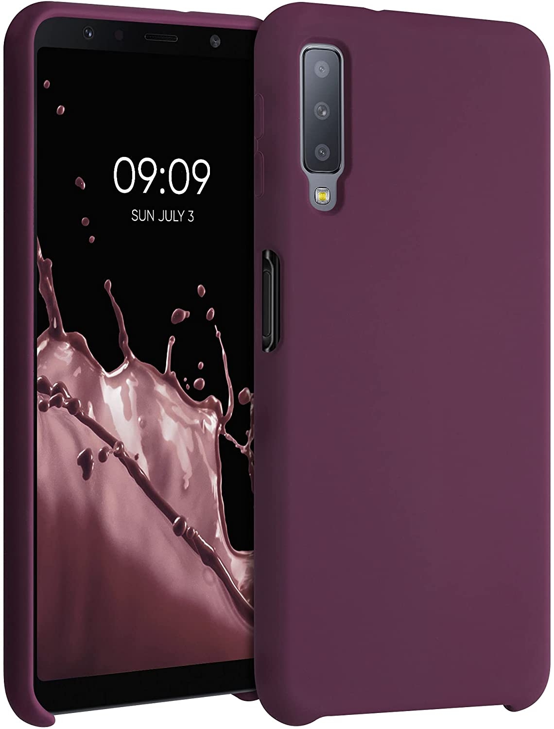 KWmobile Θήκη Σιλικόνης Samsung Galaxy A7 2018 - Soft Flexible Rubber Cover - Bordeaux Violet 