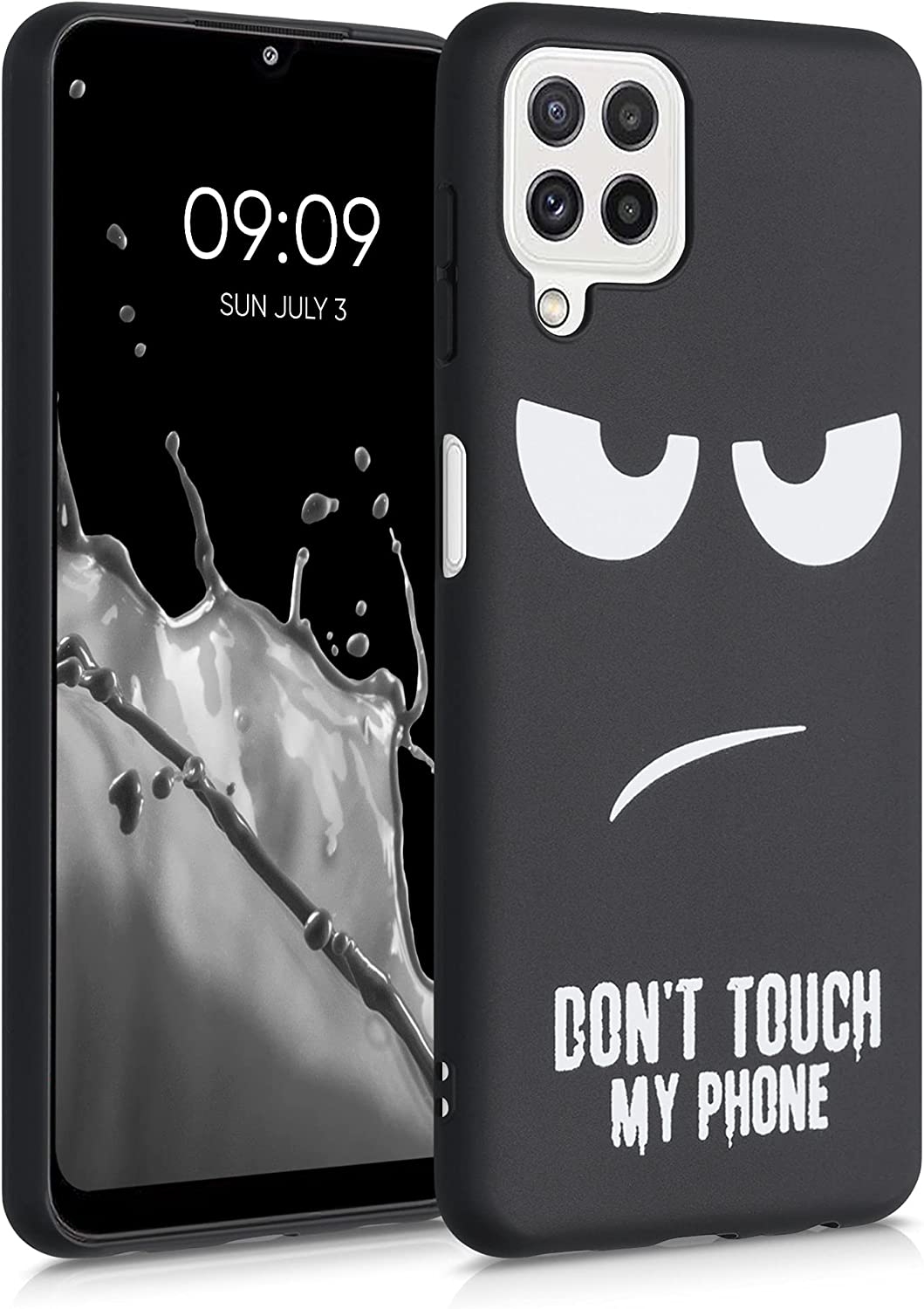 KWmobile Θήκη Σιλικόνης Samsung Galaxy A22 4G - Don't Touch My Phone / White / Black