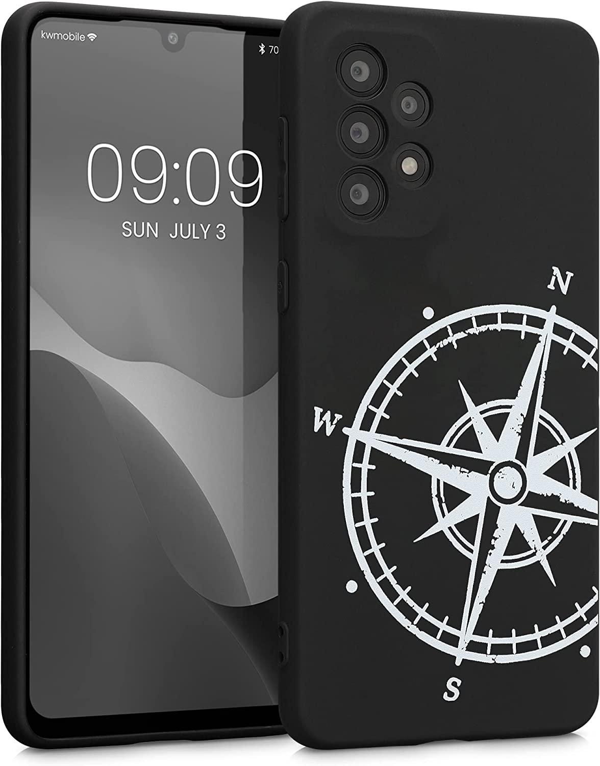 KWmobile Θήκη Σιλικόνης Samsung Galaxy A33 5G - Navigational Compass / White / Black