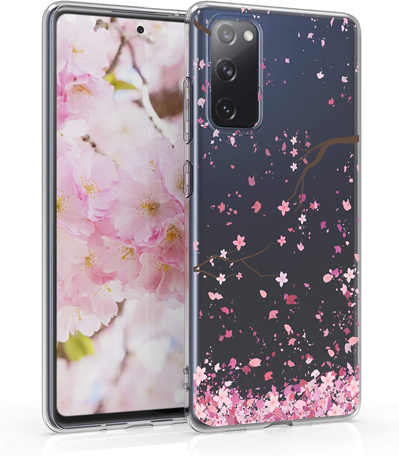 KWmobile Θήκη Σιλικόνης Samsung Galaxy S20 FE - Cherry Blossoms / Light Pink / Dark Brown / Transparent