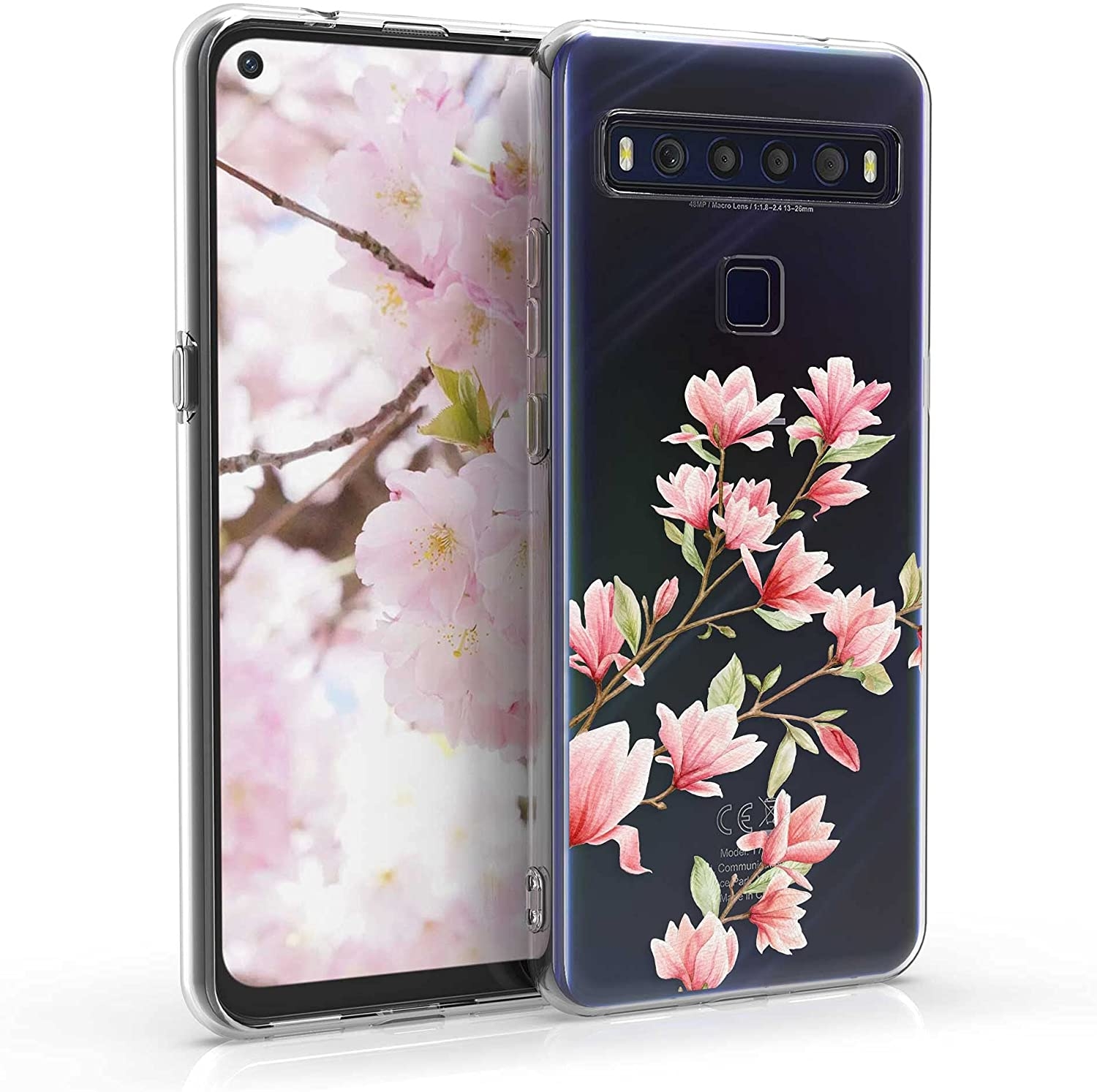 KWmobile Θήκη Σιλικόνης TCL 10L - Magnolias / Pink / White / Transparent 