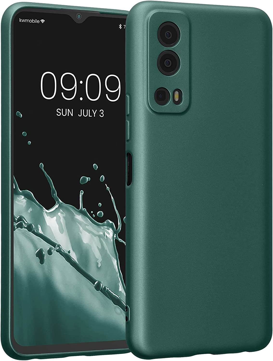 KWmobile Θήκη Σιλικόνης Vivo Y72 5G με Πλαίσιο Κάμερας - Metallic Teal