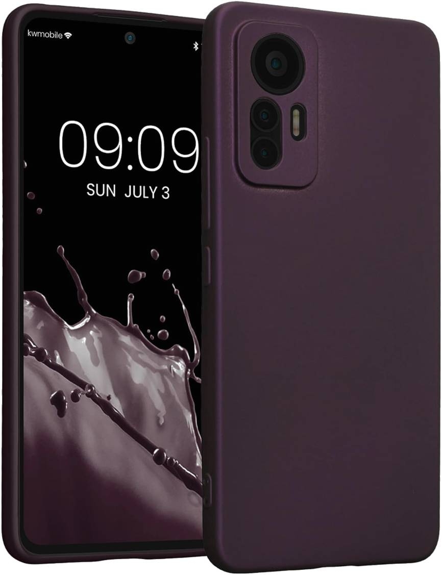 KWmobile Θήκη Σιλικόνης Xiaomi 12 Lite με Πλαίσιο Κάμερας - Metallic Berry