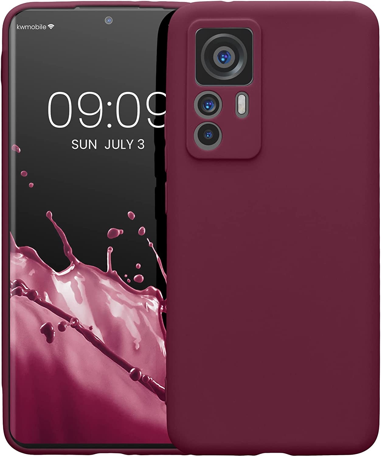 KWmobile Θήκη Σιλικόνης Xiaomi 12T / 12T Pro με Πλαίσιο Κάμερας - Bordeaux Violet