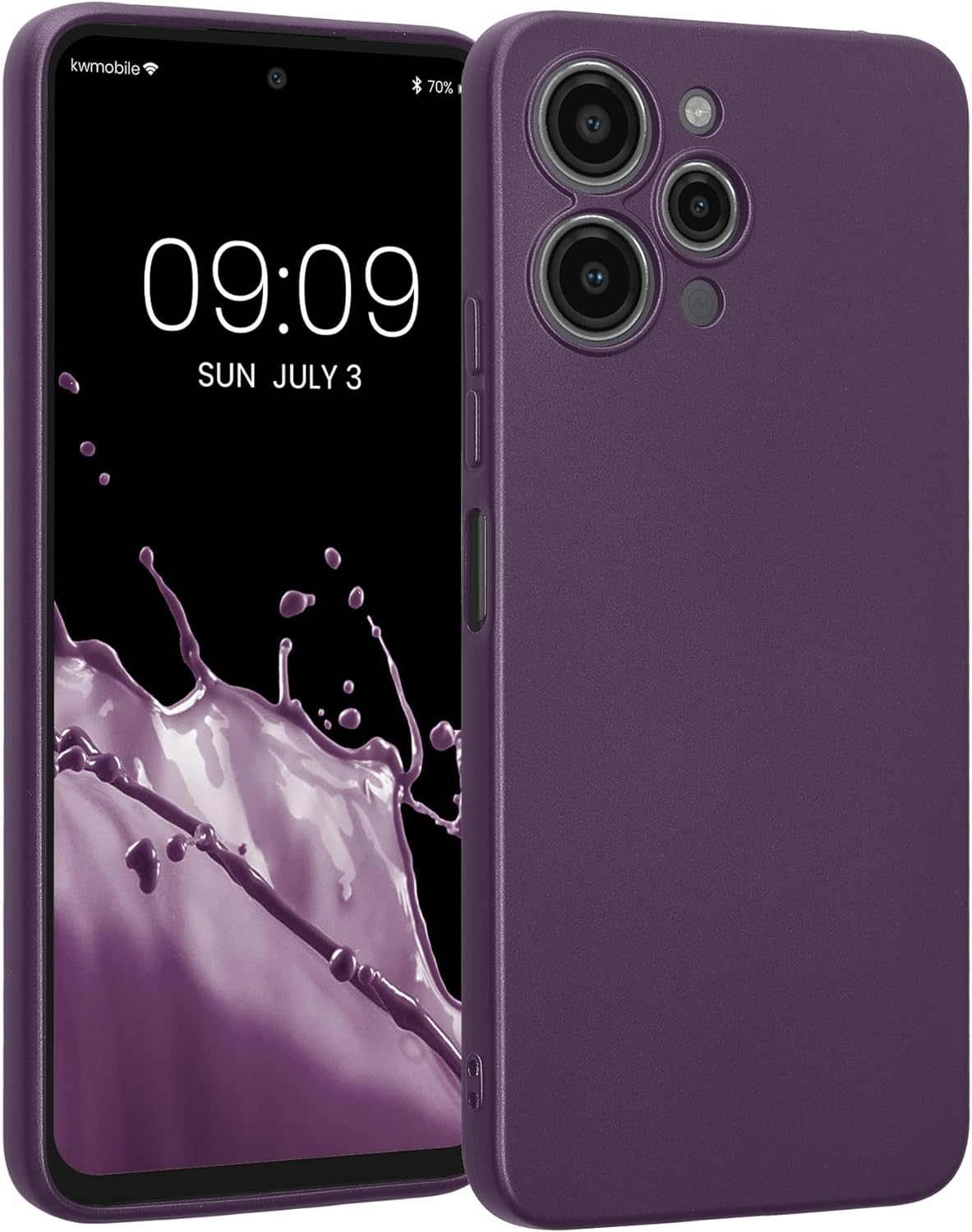 KWmobile Θήκη Σιλικόνης Xiaomi Redmi 12 με Πλαίσιο Κάμερας - Metallic Berry