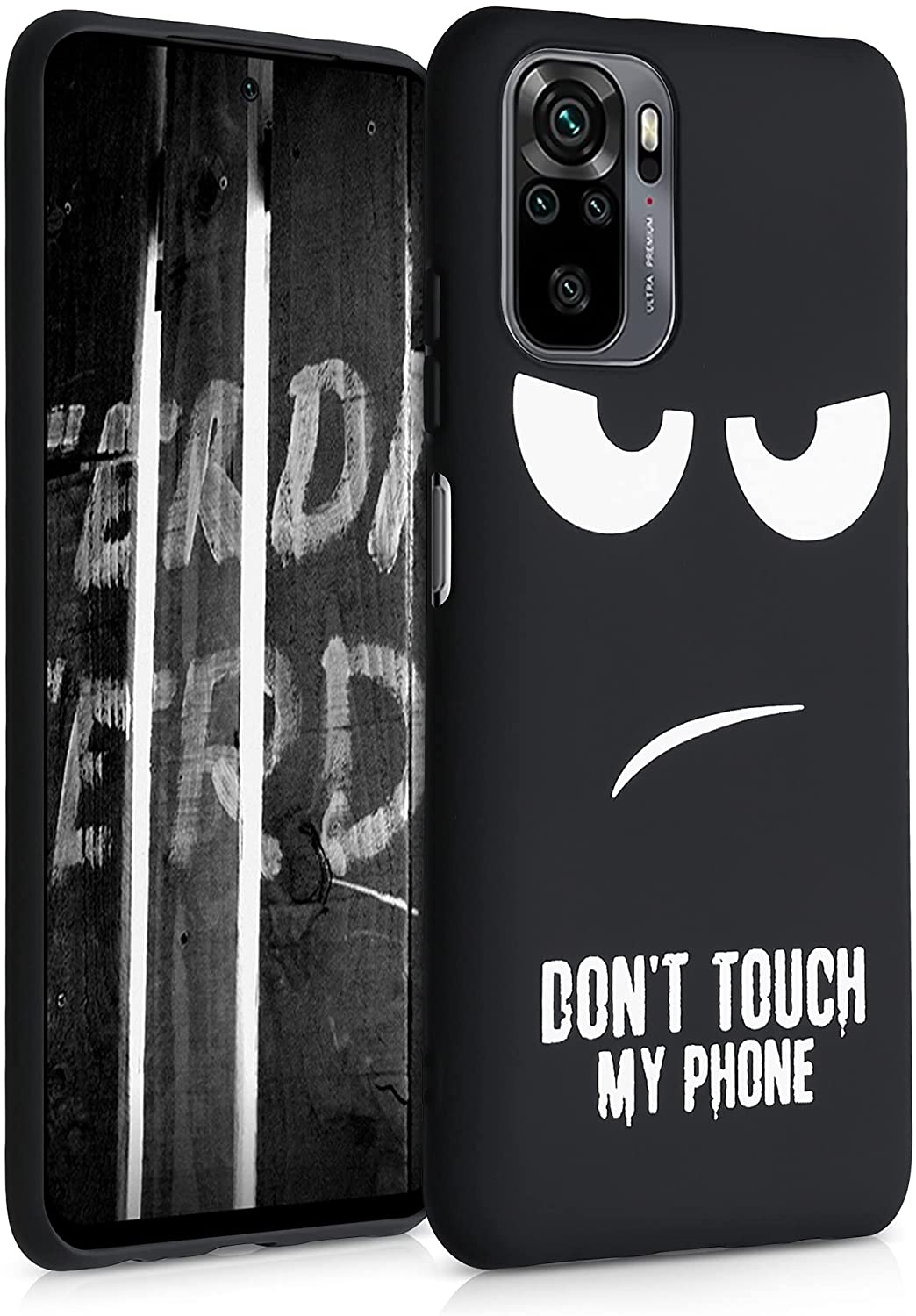 KWmobile Θήκη Σιλικόνης Xiaomi Redmi Note 10 / Note 10S - Don't Touch My Phone / White / Black