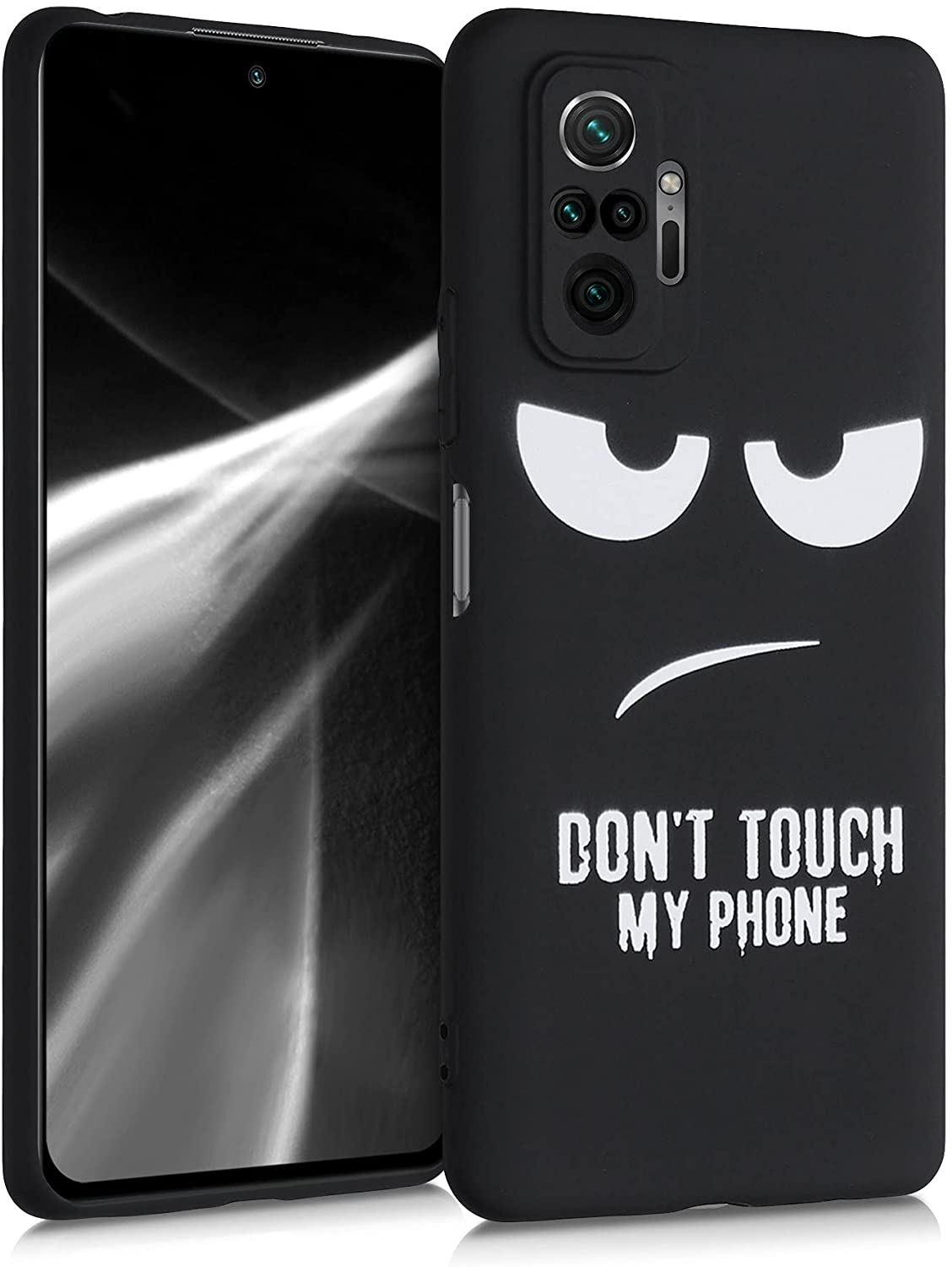 KWmobile Θήκη Σιλικόνης Xiaomi Redmi Note 10 Pro - Don't Touch My Phone / White / Black