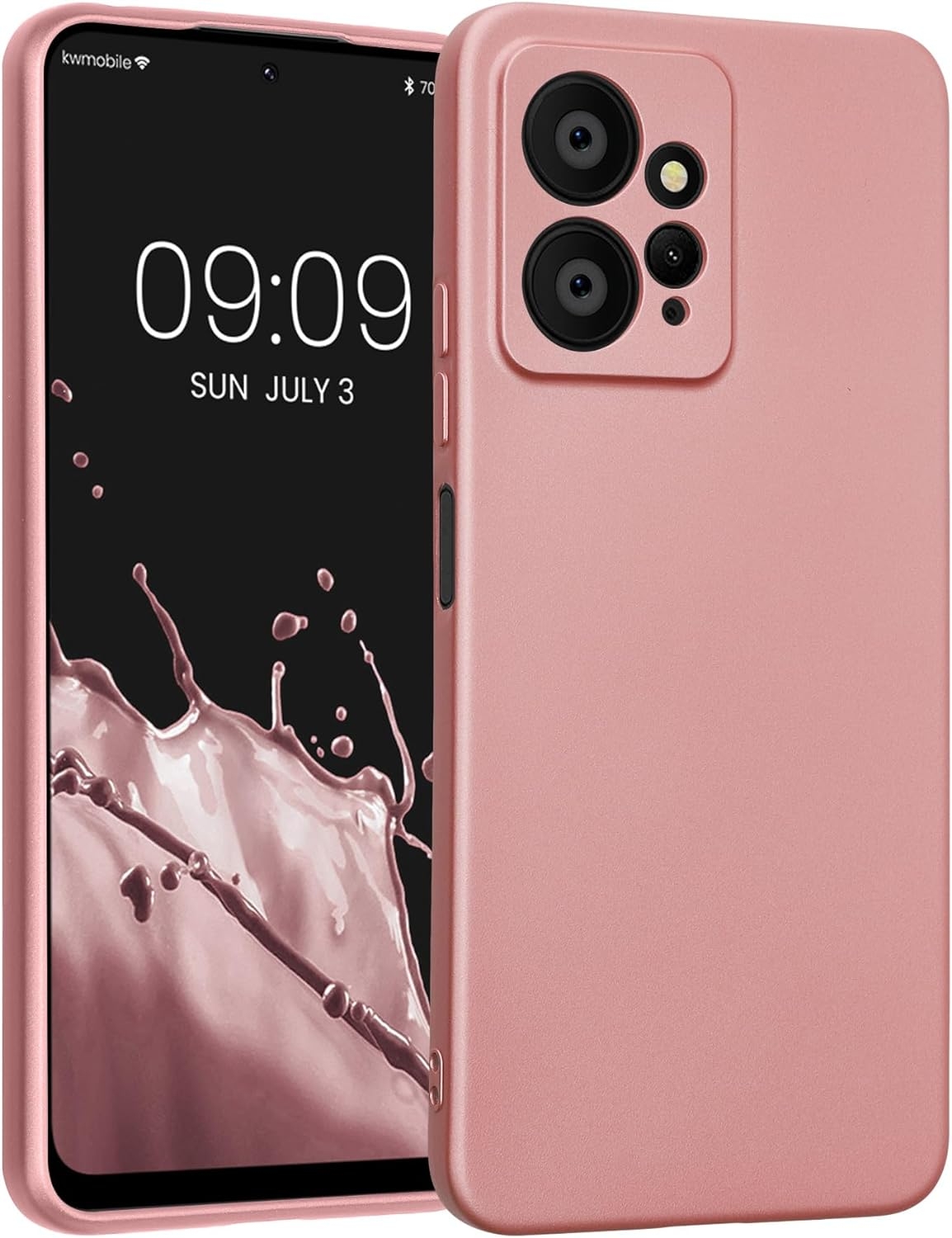 KWmobile Θήκη Σιλικόνης Xiaomi Redmi Note 12 4G με Πλαίσιο Κάμερας - Metallic Rose Gold