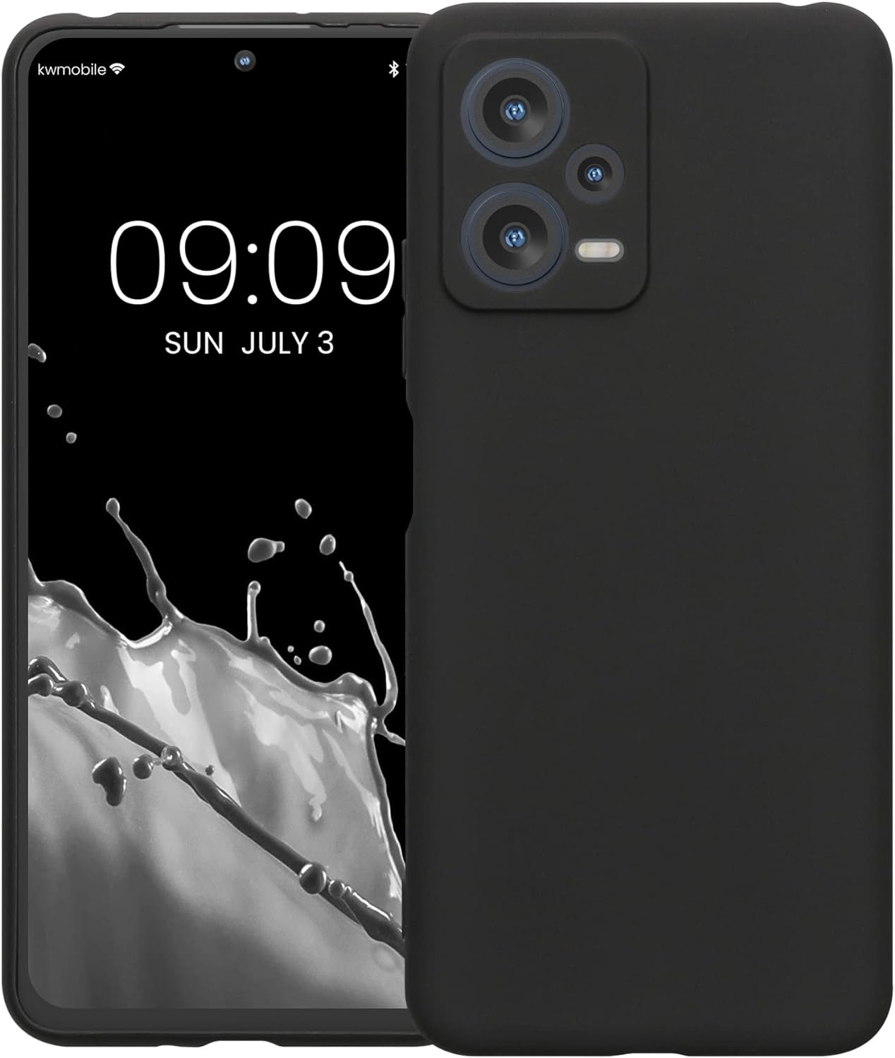 KWmobile Θήκη Σιλικόνης Xiaomi Redmi Note 12 5G / Poco X5 με Πλαίσιο Κάμερας - Black Matte