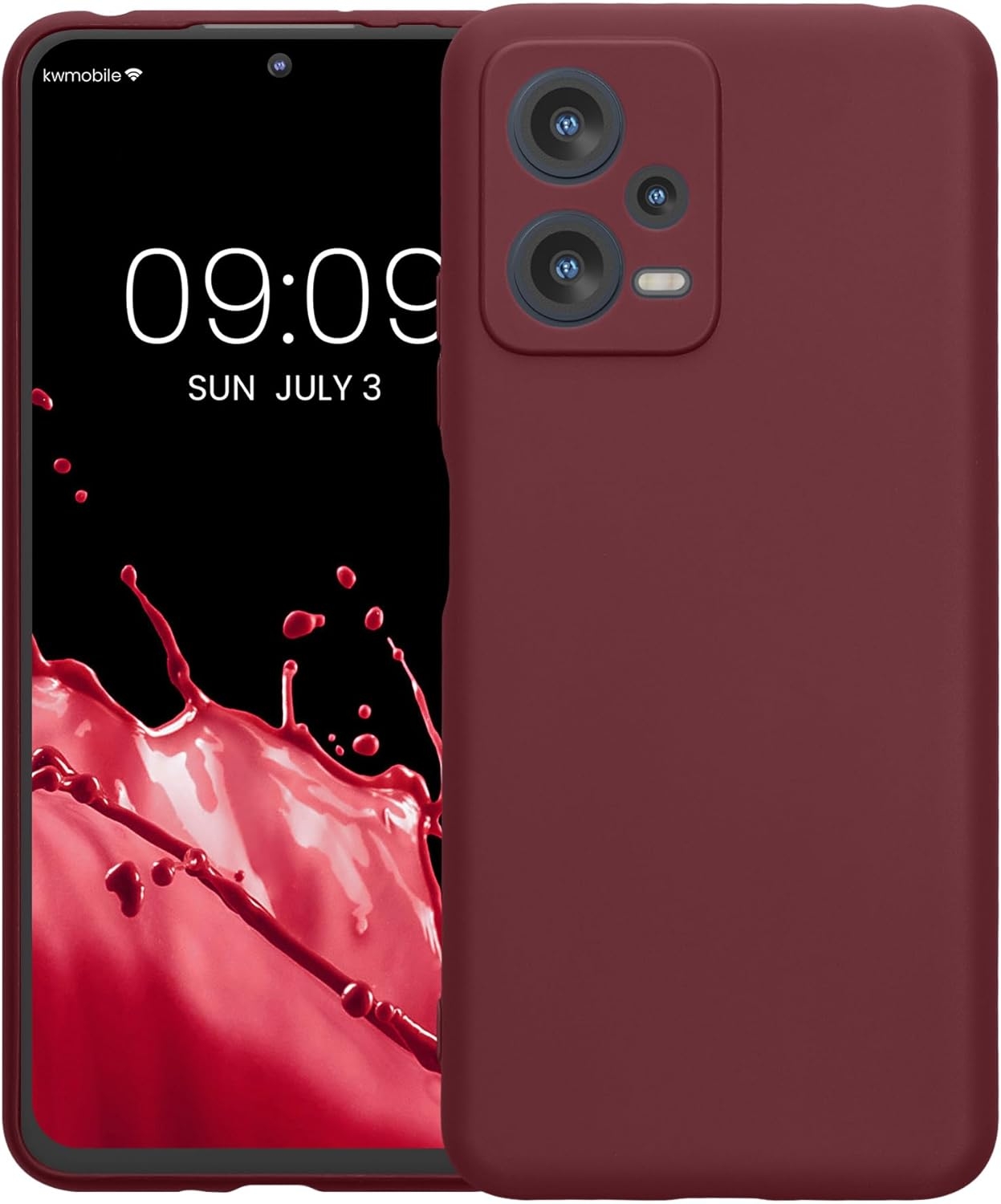 KWmobile Θήκη Σιλικόνης Xiaomi Redmi Note 12 5G / Poco X5 με Πλαίσιο Κάμερας - Bordeaux Violet