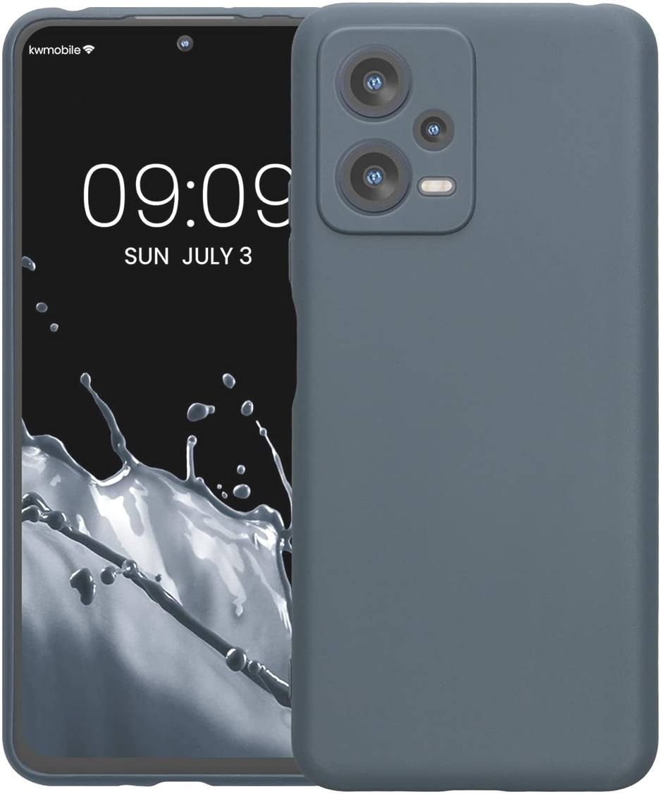 KWmobile Θήκη Σιλικόνης Xiaomi Redmi Note 12 5G / Poco X5 με Πλαίσιο Κάμερας - Dark Slate (60887.202)