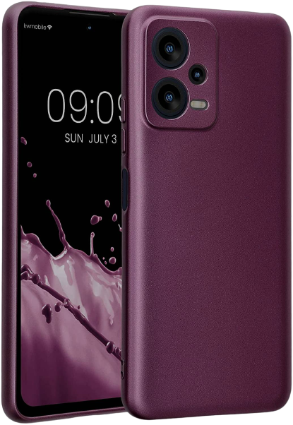 KWmobile Θήκη Σιλικόνης Xiaomi Redmi Note 12 5G / Poco X5 με Πλαίσιο Κάμερας - Metallic Lavender