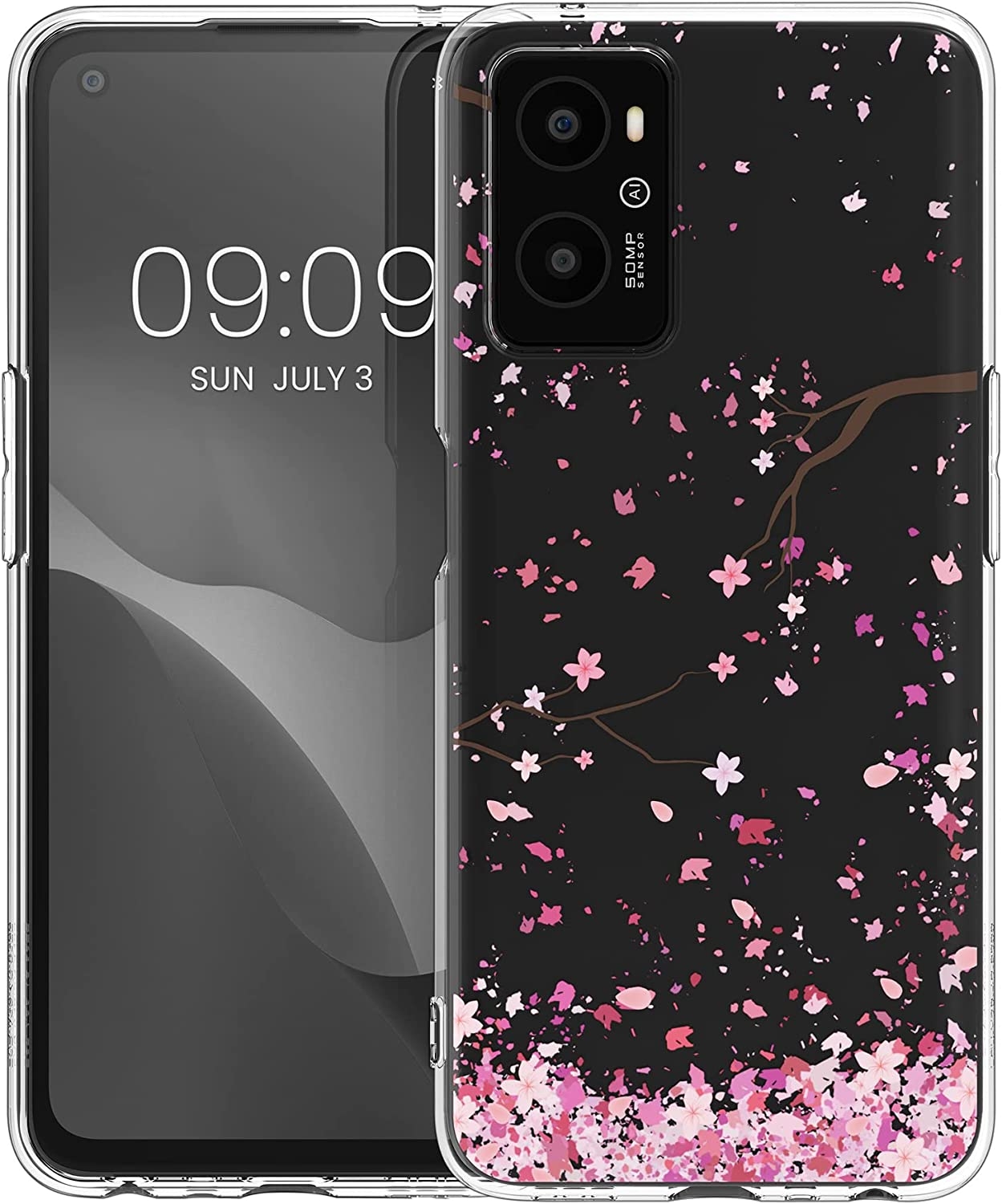 kw-mobile-thiki-slikonis-oppo-a76-a96-cherry-blossoms-pink-petals-dark-brown-transparent