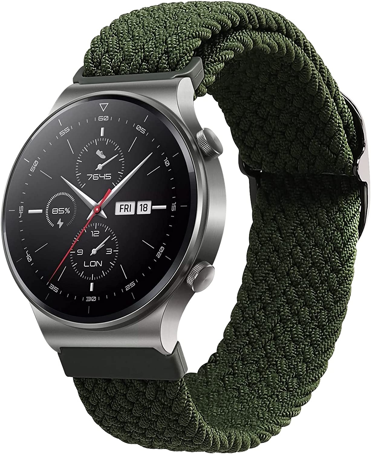 KW Nylon Λουράκι (22mm) Huawei Watch GT2 Pro / GT2 46mm / GT 2e - Dark Green
