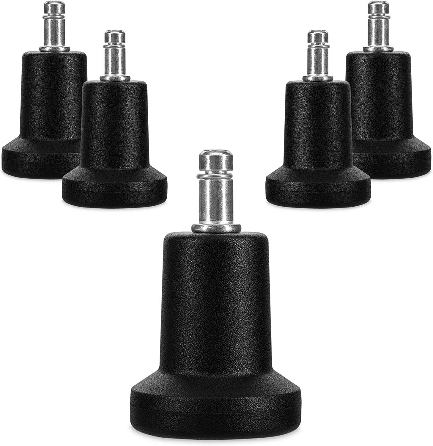 KW Office Chair Gliders - Πόδια για Καρέκλα Γραφείου / Έπιπλα με Υποδοχή 10mm - Διάμετρος Ποδιού 50mm - 5 Τεμάχια - Black