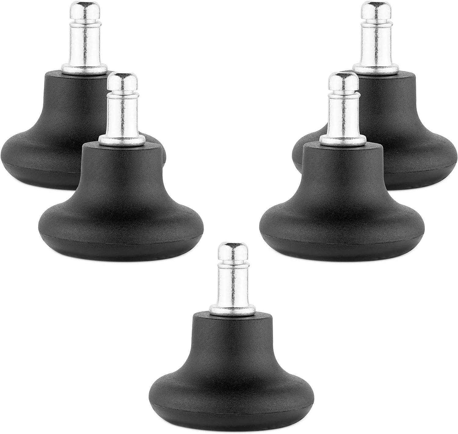 KW Office Chair Gliders - Πόδια για Καρέκλα Γραφείου / Έπιπλα με Υποδοχή 10mm - Διάμετρος Ποδιού 53mm - 5 Τεμάχια - Black