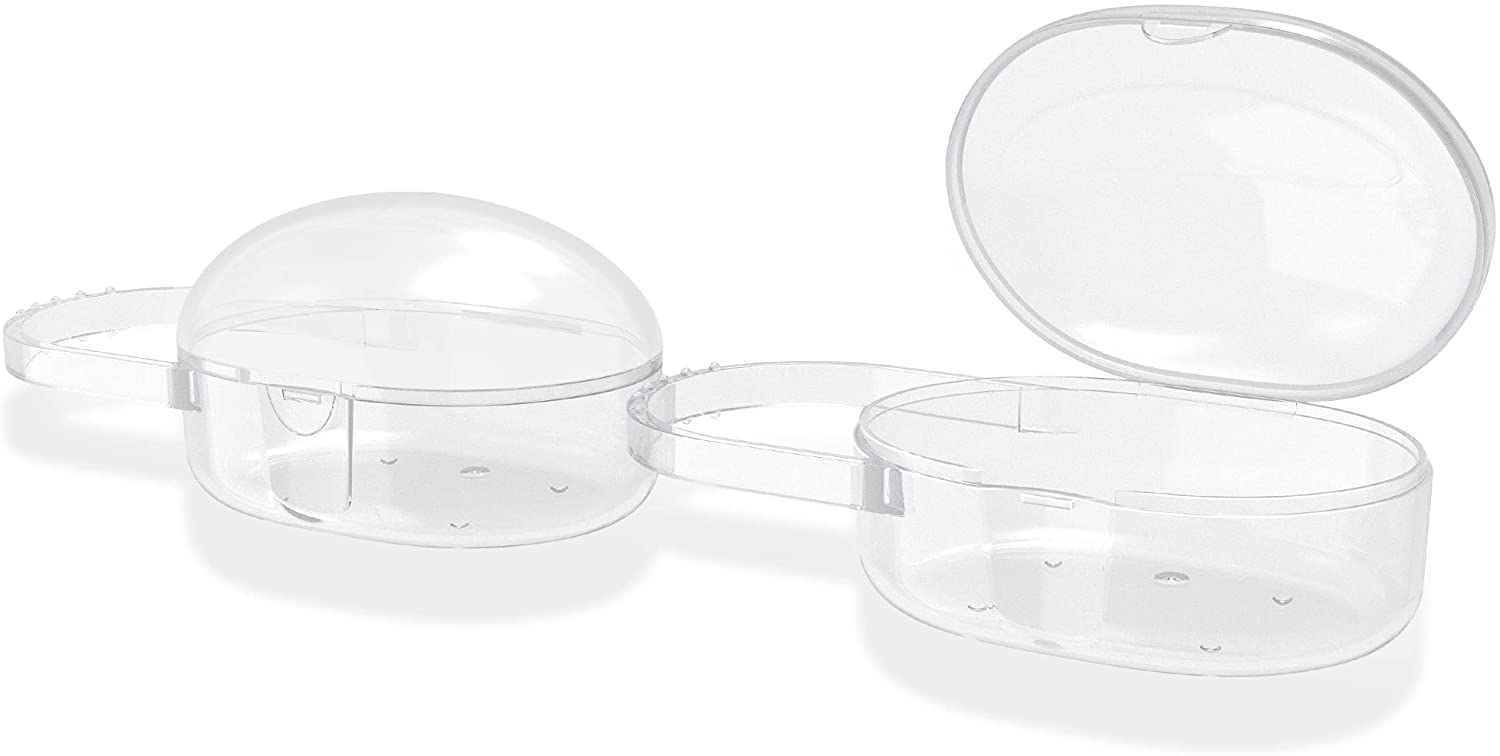 KW Pacifier Cases - Σετ 2 Σκληρές Θήκες για Πιπίλα Μωρού - Transparent 