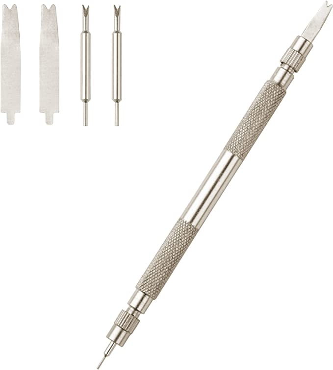 KW Pin Removal Tool for Watch - Σετ Εργαλείο Αφαίρεσης Λουριών / Συνδέσμων Βραχιολιών με 4 Κεφαλές για Ρολόι / Smartwatch - Silver