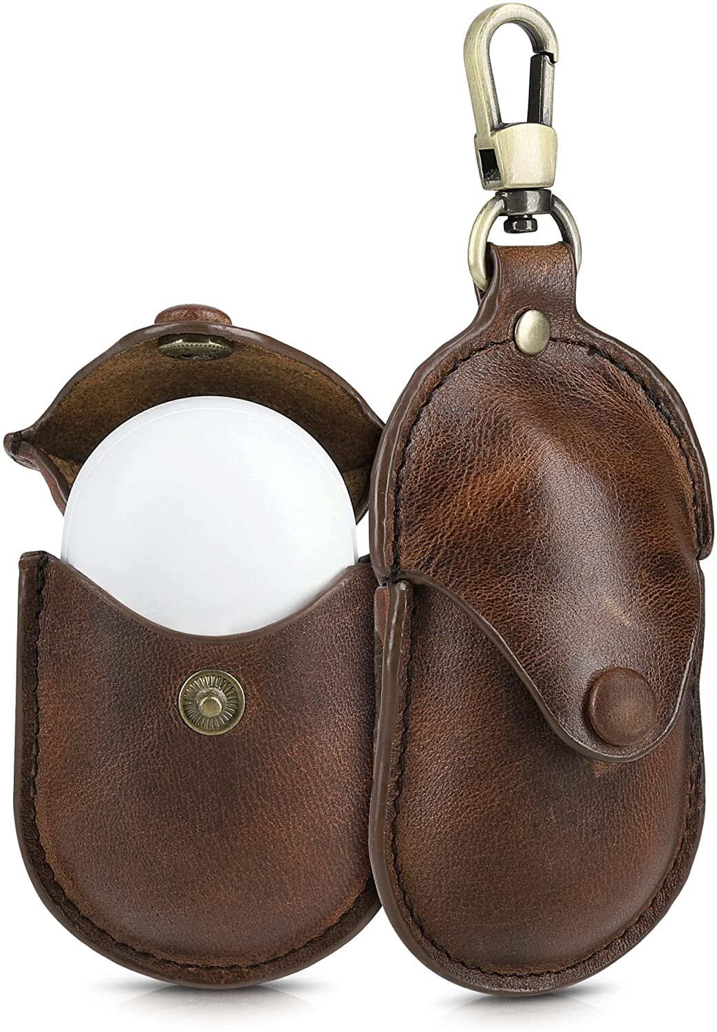 KW PU Leather Θήκη για Samsung Galaxy Buds / Buds Plus - Dark Brown