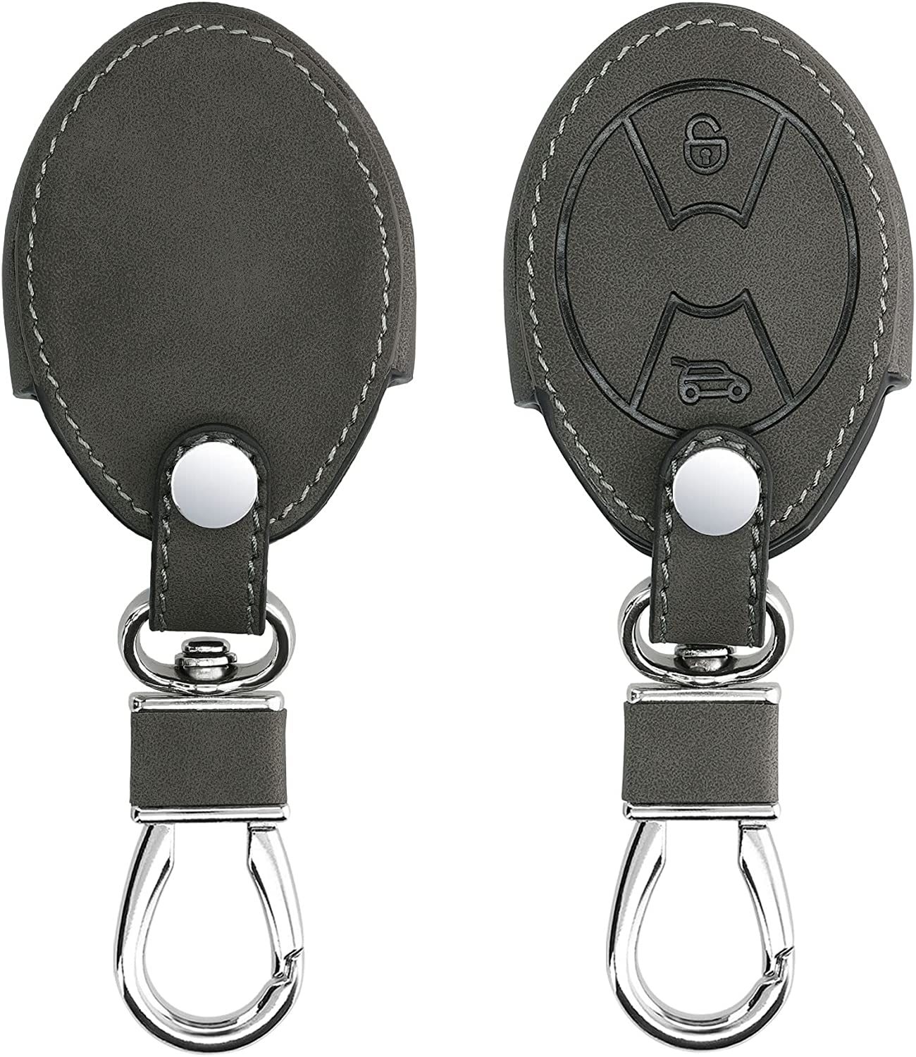 KW PU Leather Θήκη Κλειδιού Mini - 3 Κουμπιά - Dark Grey