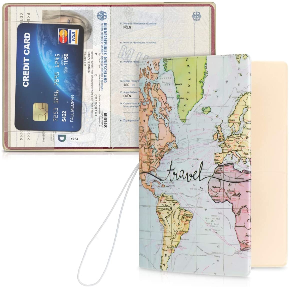 KW PVC Slim Passport Cover - Θήκη Διαβατηρίου με Υποδοχή για Κάρτα - 3D Travel