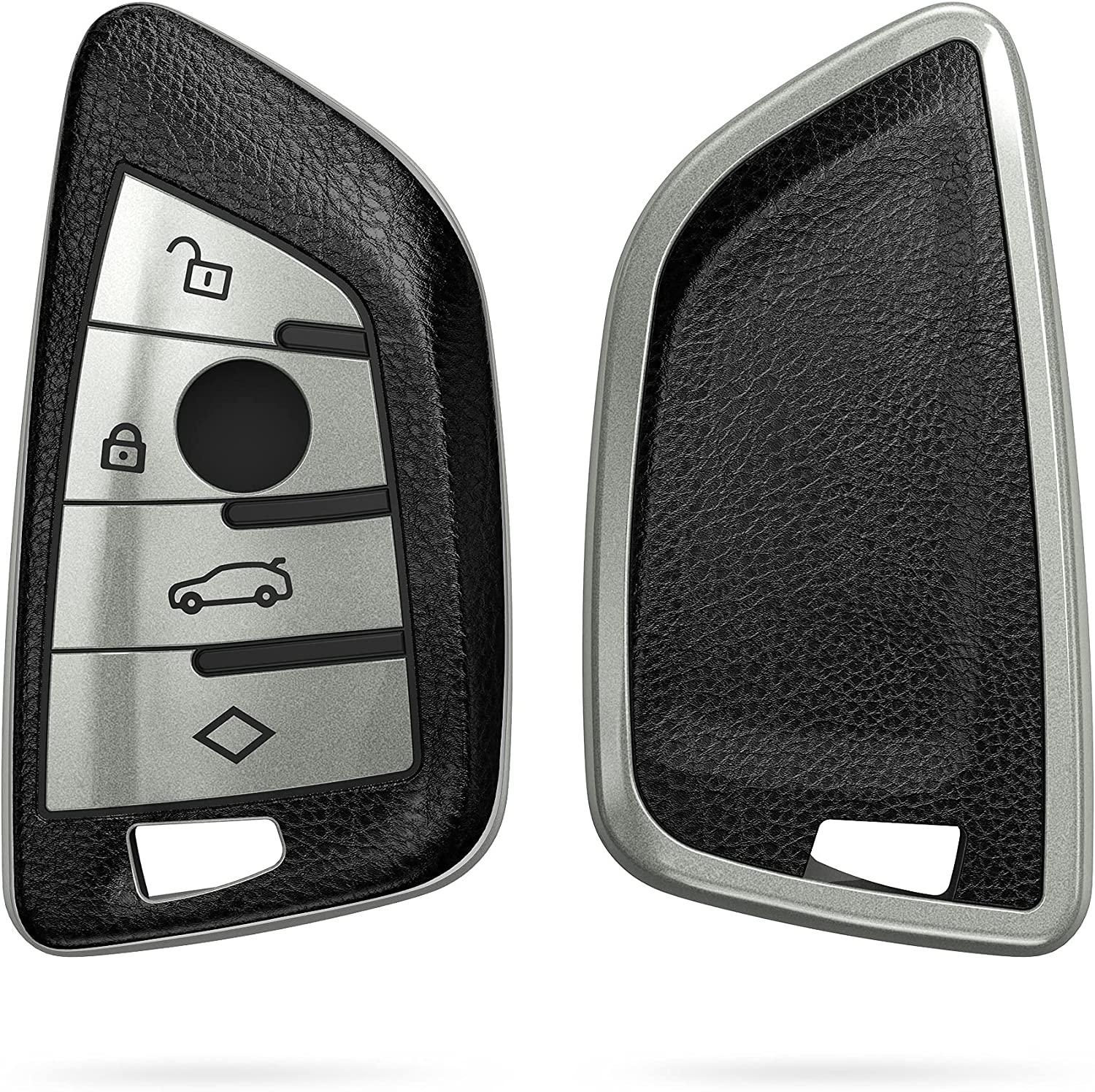 KW Θήκη Κλειδιού BMW - Σιλικόνη - 3 Κουμπιά - Smart Key - Silver / Black