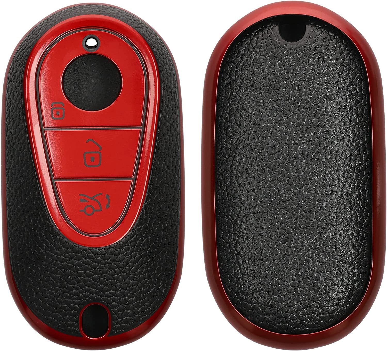KW Θήκη Κλειδιού Mercedes Benz - Σιλικόνη - 3 Κουμπιά - Smart Key - Red / Black