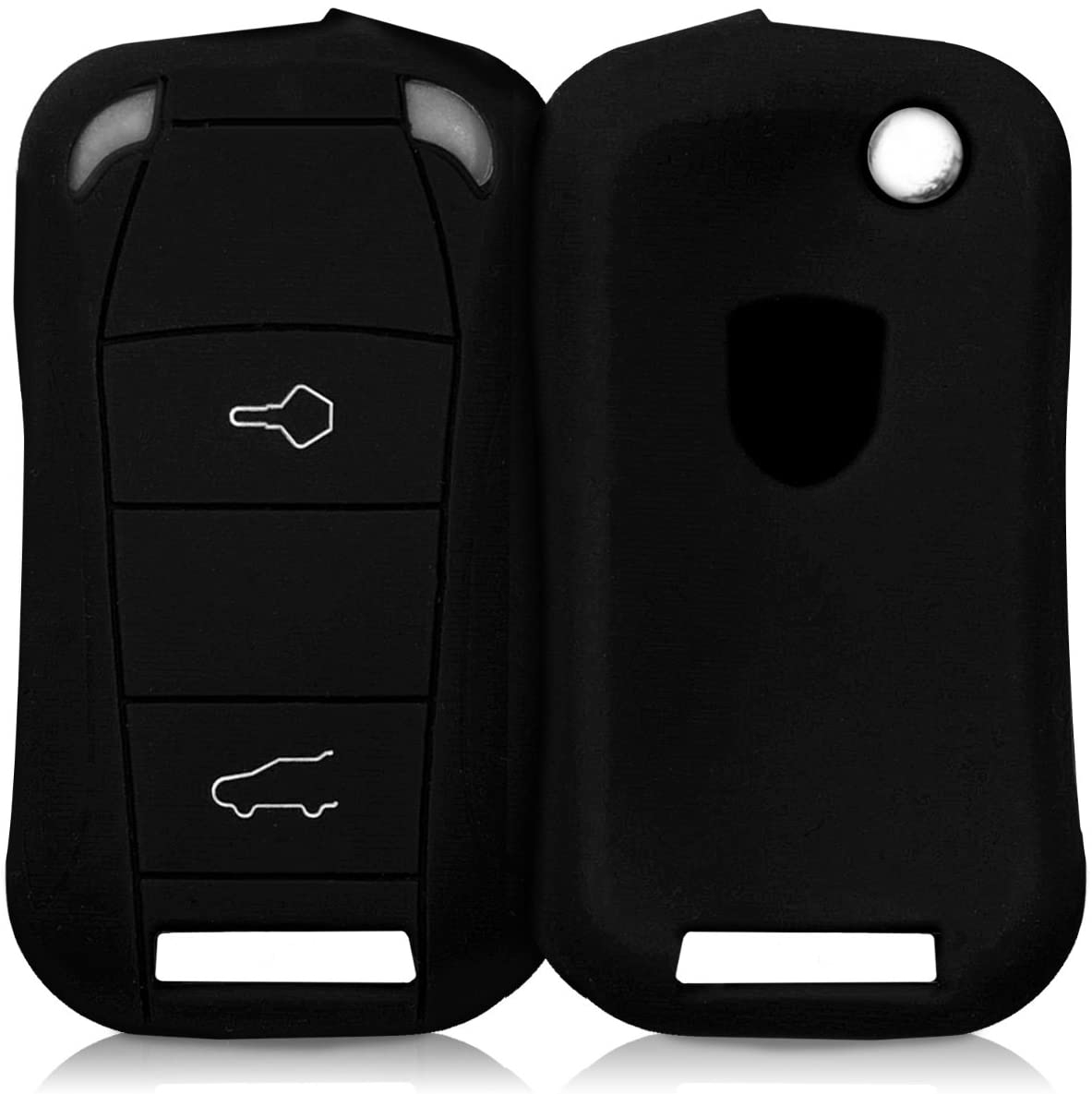 KW Θήκη Κλειδιού Porsche - Σιλικόνη - 2 Κουμπιά - Only Keyless - Black
