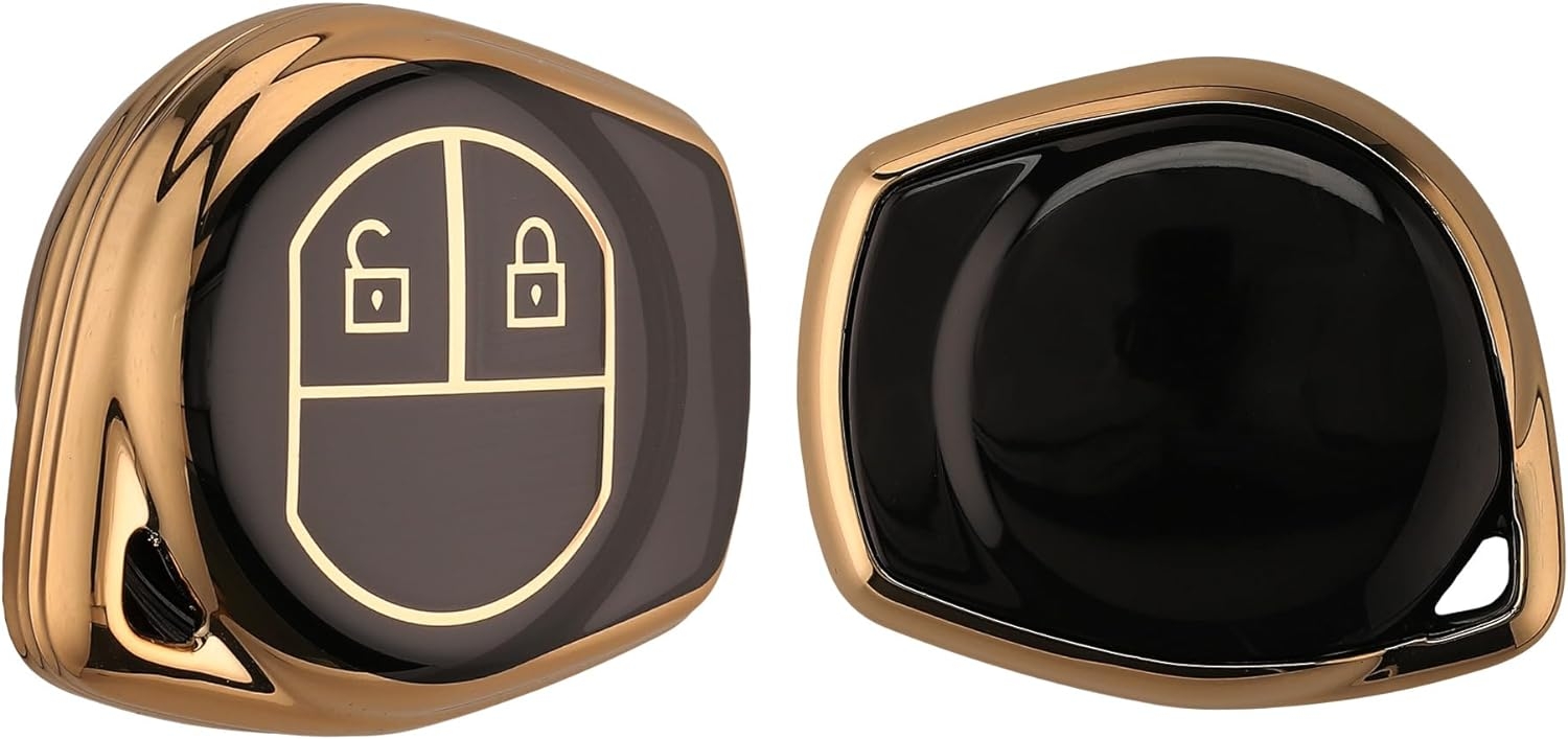 KW Θήκη Κλειδιού Suzuki / Opel - Σιλικόνη με Έγχρωμο Πλαίσιο & Κουμπιά - 2 Κουμπιά - Black / Gold