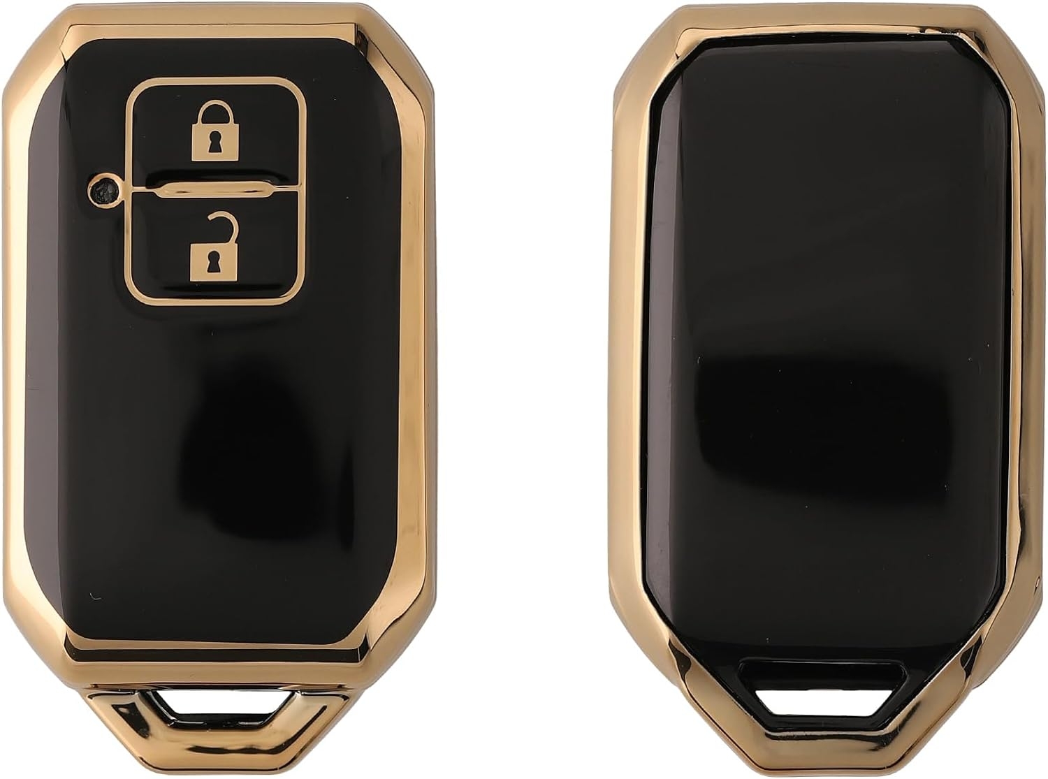 KW Θήκη Κλειδιού Suzuki - Σιλικόνη με Έγχρωμο Πλαίσιο & Κουμπιά - 2 Κουμπιά - Keyless Go - Black / Gold