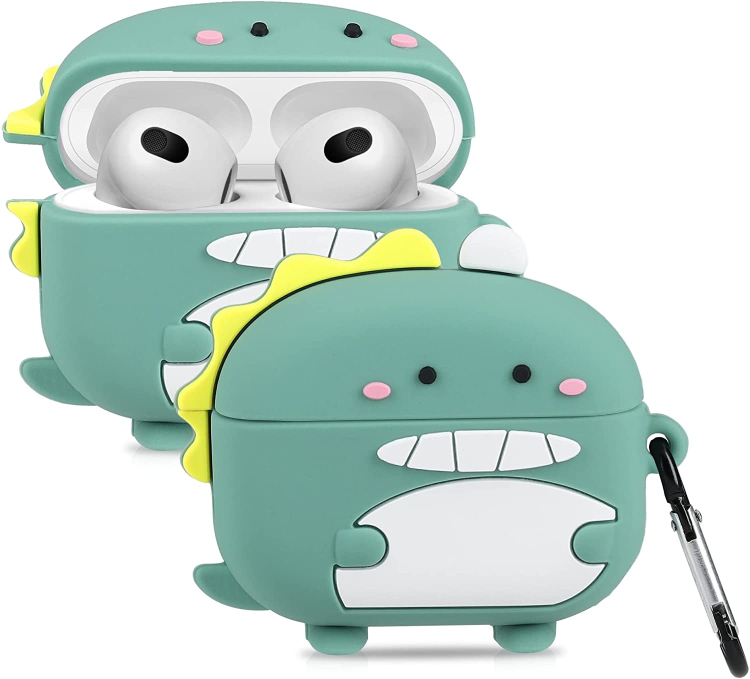 KW Θήκη Σιλικόνης για AirPods 3rd Gen - Cute Dinosaur / Turquoise / White / Yellow