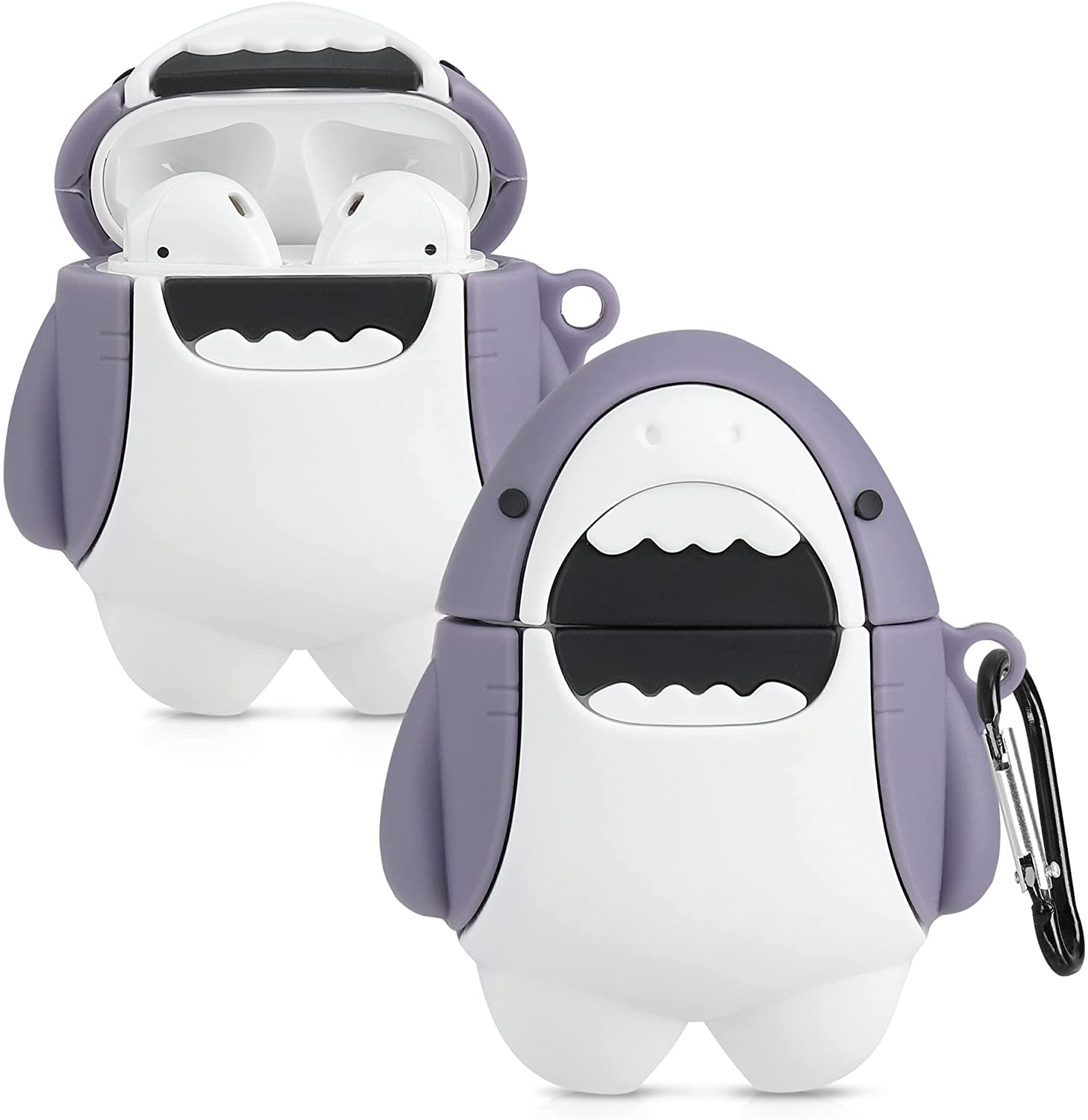 KW Θήκη Σιλικόνης για Apple AirPods 2nd Gen / 1st Gen - Shark / Black / Grey / White