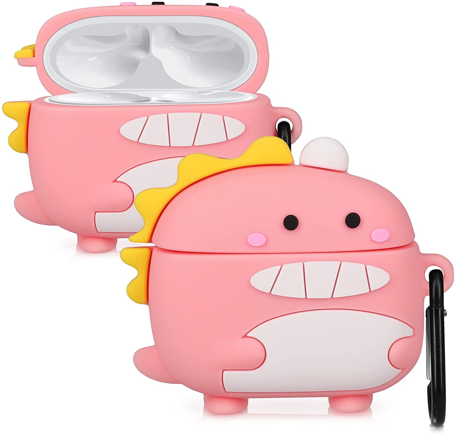 KW Θήκη Σιλικόνης για Huawei Freebuds 4i - Cute Dinosaur / Pink / White / Dark Pink