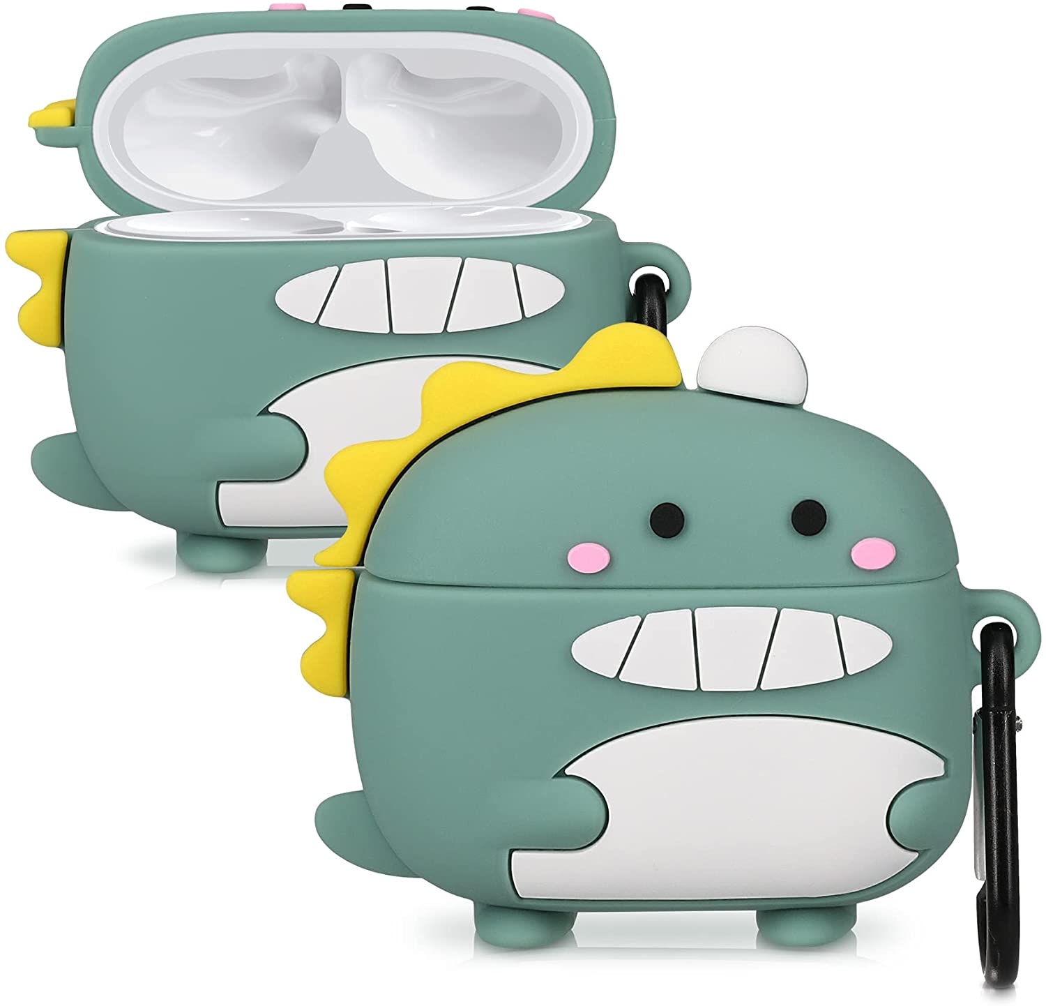 KW Θήκη Σιλικόνης για Huawei Freebuds 4i - Cute Dinosaur / Turquoise / White / Yellow