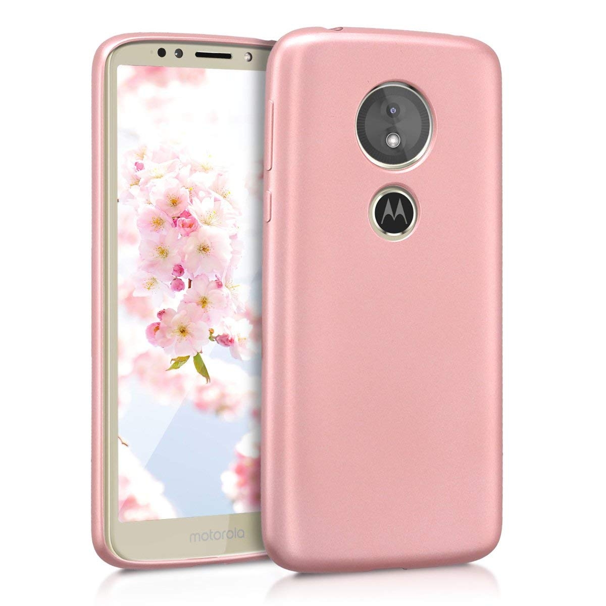 KW Soft Flexible Θήκη Σιλικόνης Motorola Moto E5 - Metallic Rose Gold