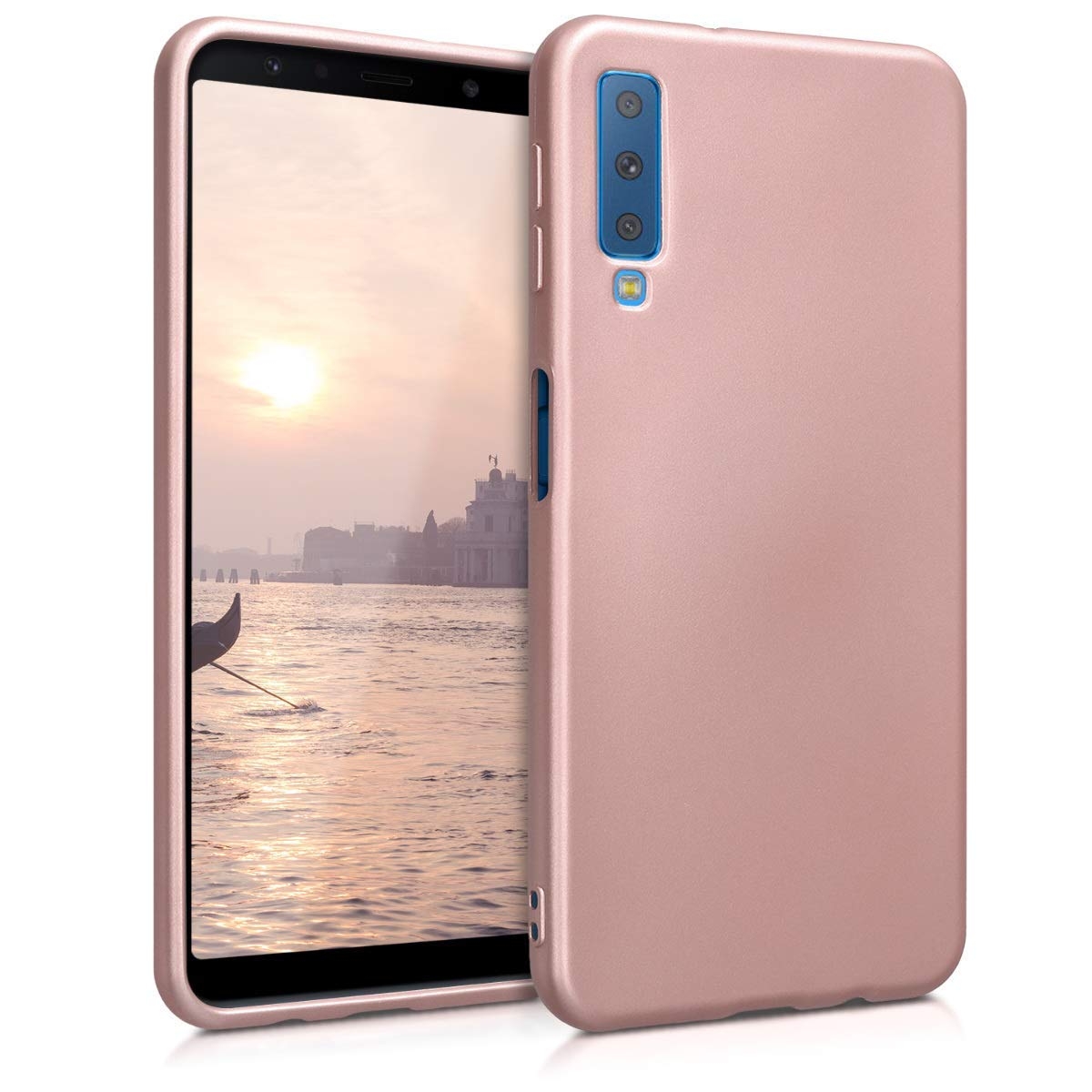 KW Θήκη Σιλικόνης Samsung Galaxy A7 2018 - Metallic Rose Gold