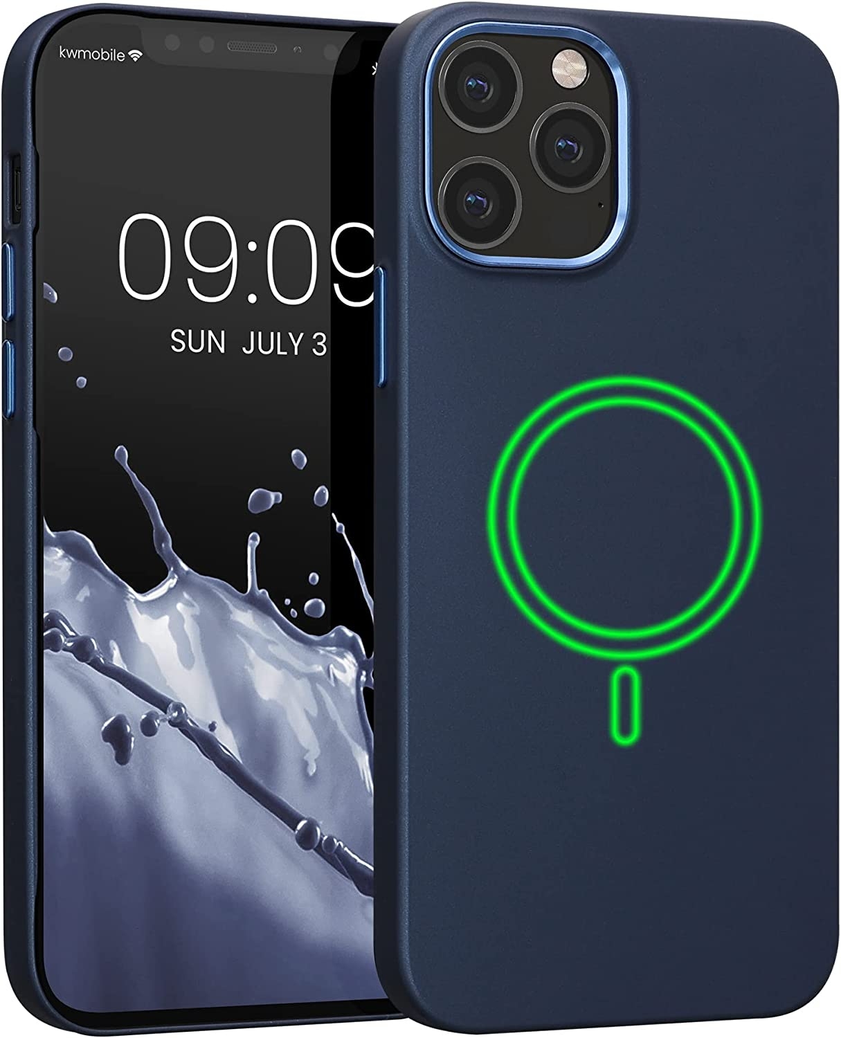 KWmobile Θήκη MagSafe Σιλικόνης Apple iPhone 12 / 12 Pro - Soft Flexible Rubber Cover - Dark Blue