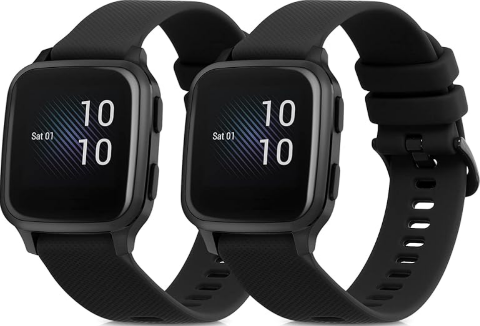 Λουράκι (20mm) Garmin Venu Sq Music / Sq KW Σιλικόνης 2 Τεμάχια Black