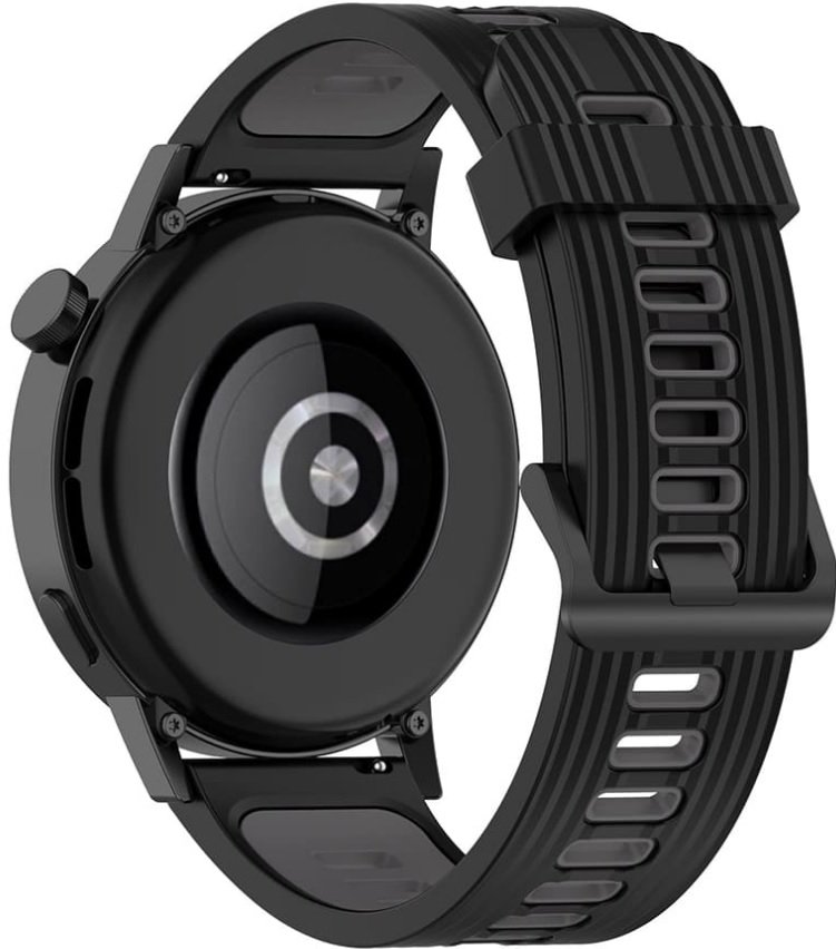 Λουράκι (20mm) Samsung Galaxy Watch FE / 7 / 6 / 5 / 5 Pro /4 (47/46/45/44/43/42/40mm) / Galaxy Watch Active / Active 2 / Huawei Watch GT 3 42mm / GT 3 Pro 43mm Techsuit Watchband W002 Σιλικόνης Black