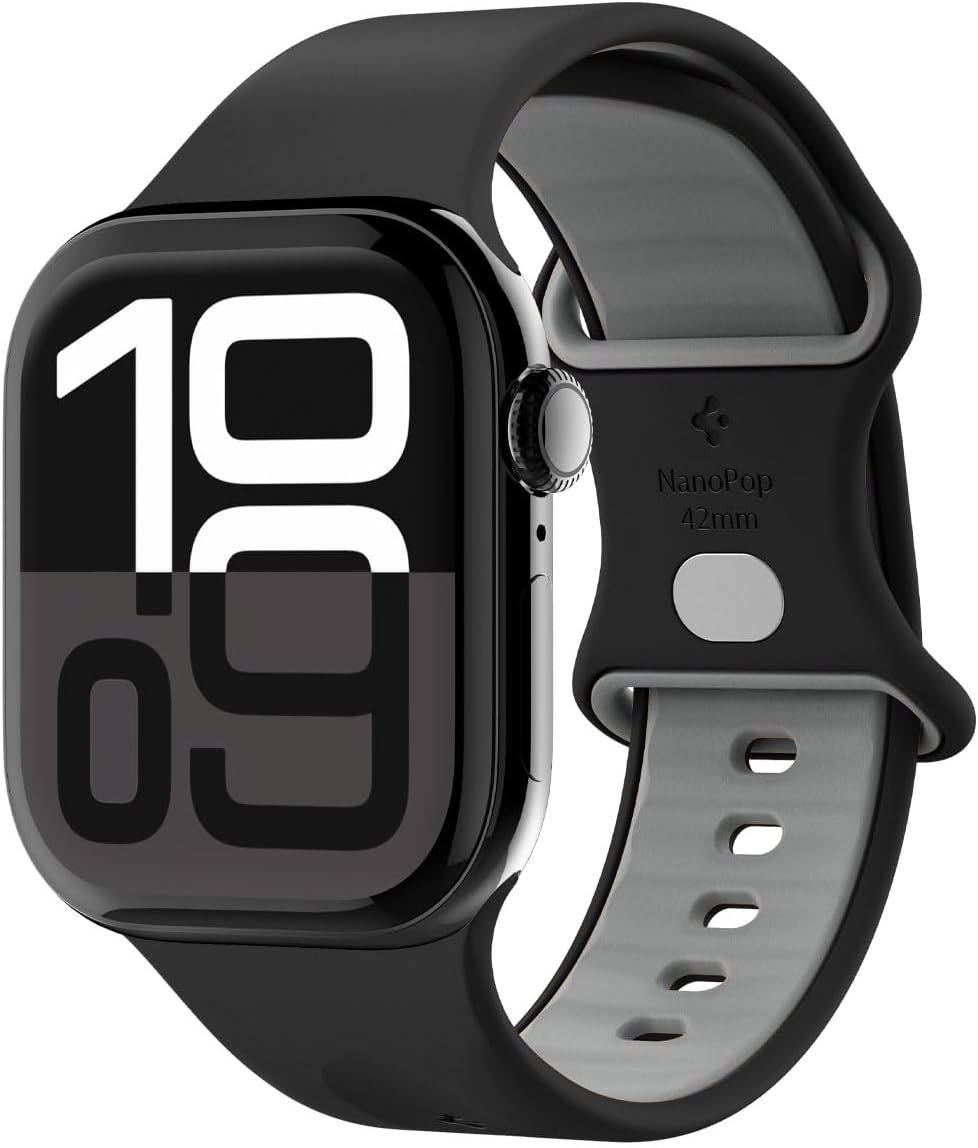 Λουράκι Apple Watch SE/11/10/9/8/7/6/5/4 (42/41/40mm) Spigen Nano Pop από Premium Σιλικόνη Black Sesame